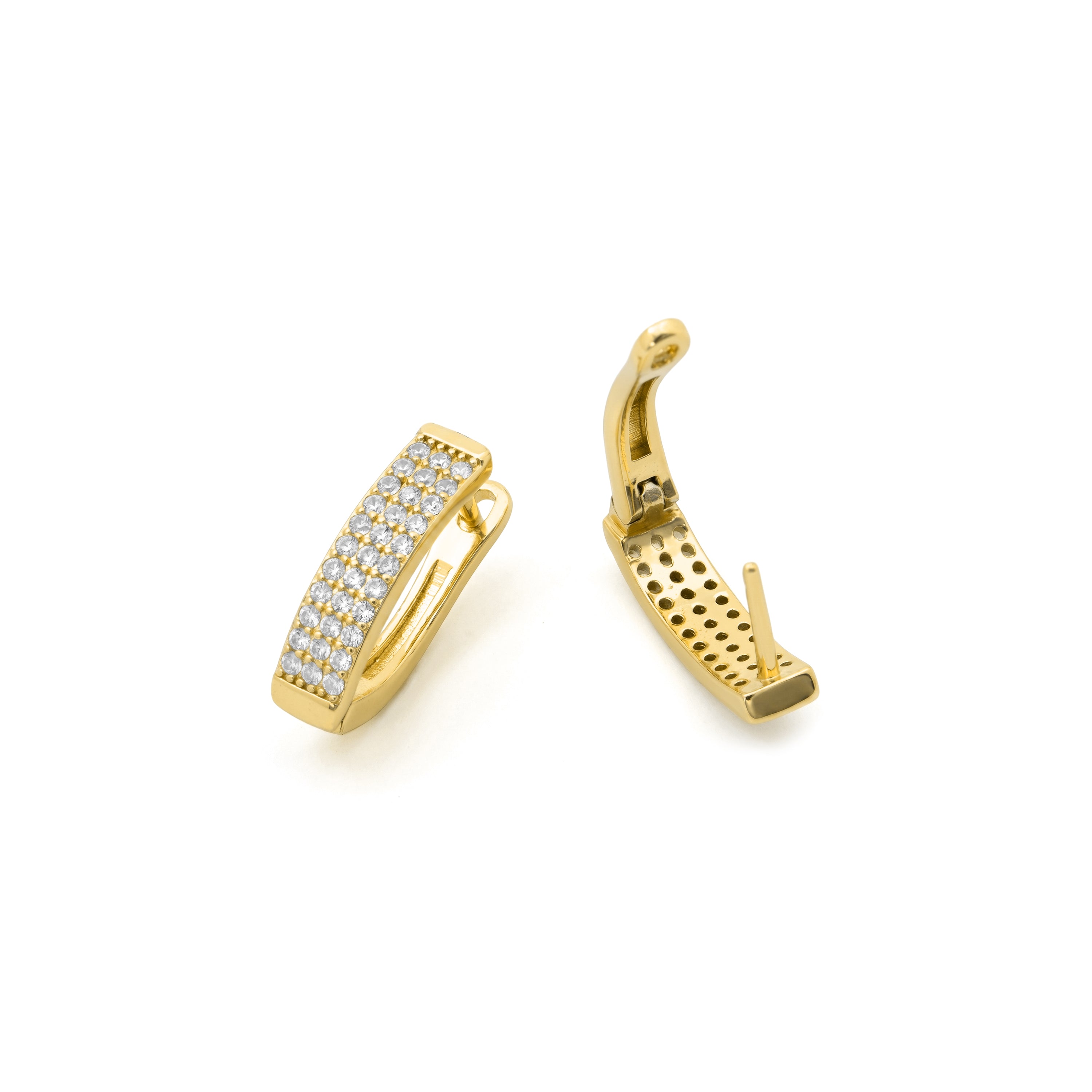 Pendientes de Circonita Brillante acabado en oro amarillo de 18k - Tedira