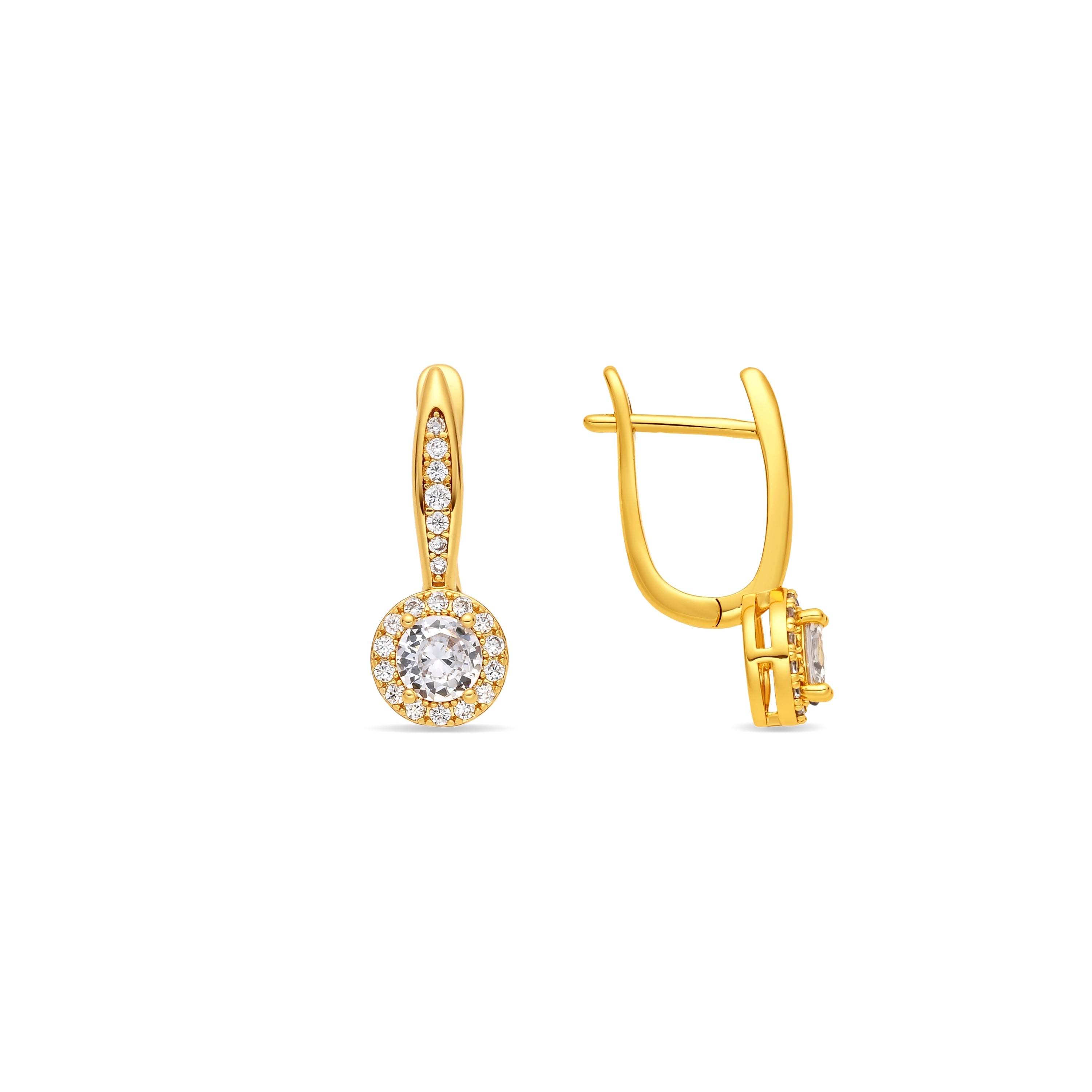 Pendientes de Circonita Brillante acabado en oro amarillo de 18k - Asrath