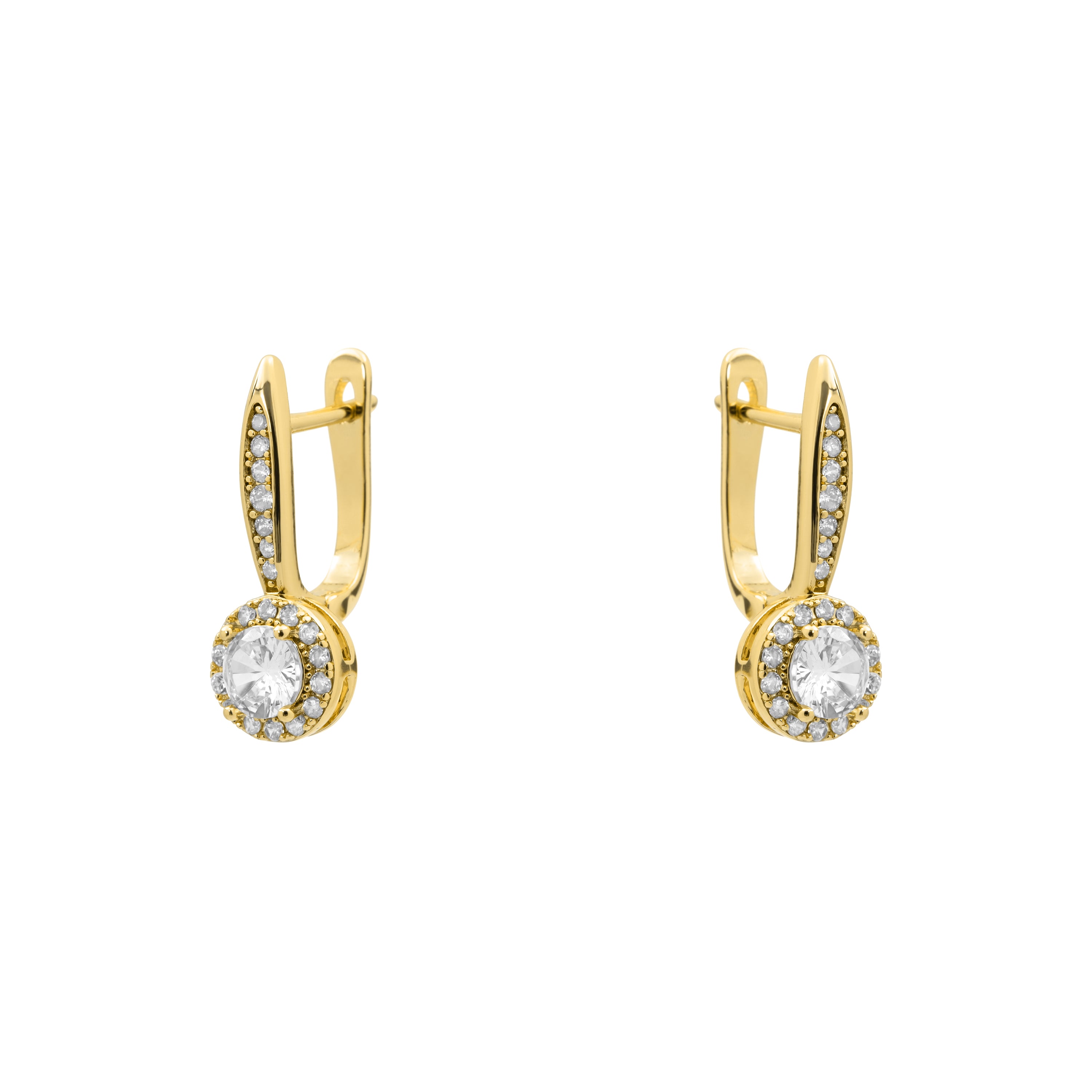 Pendientes de Circonita Brillante acabado en oro amarillo de 18k - Asrath