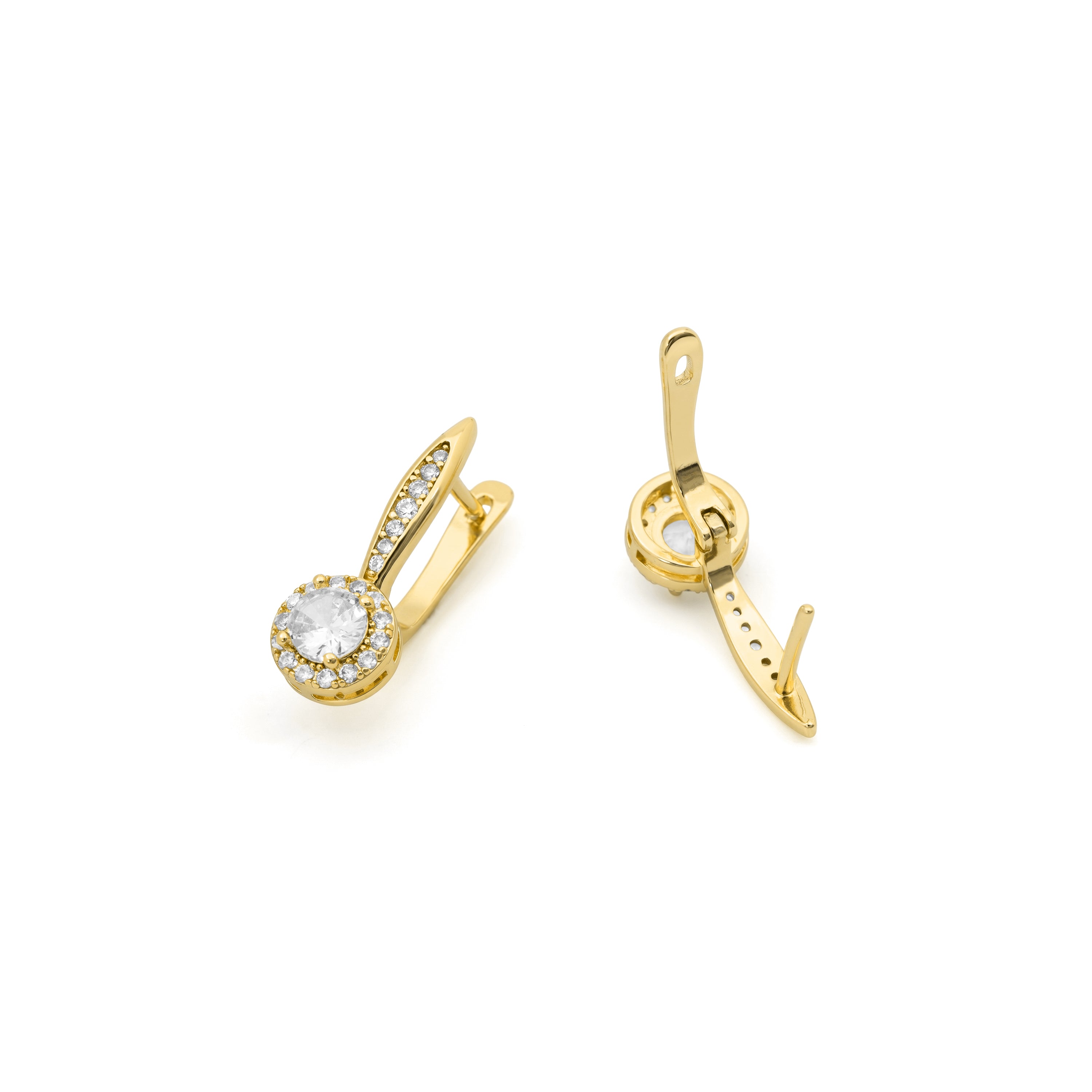 Pendientes de Circonita Brillante acabado en oro amarillo de 18k - Asrath