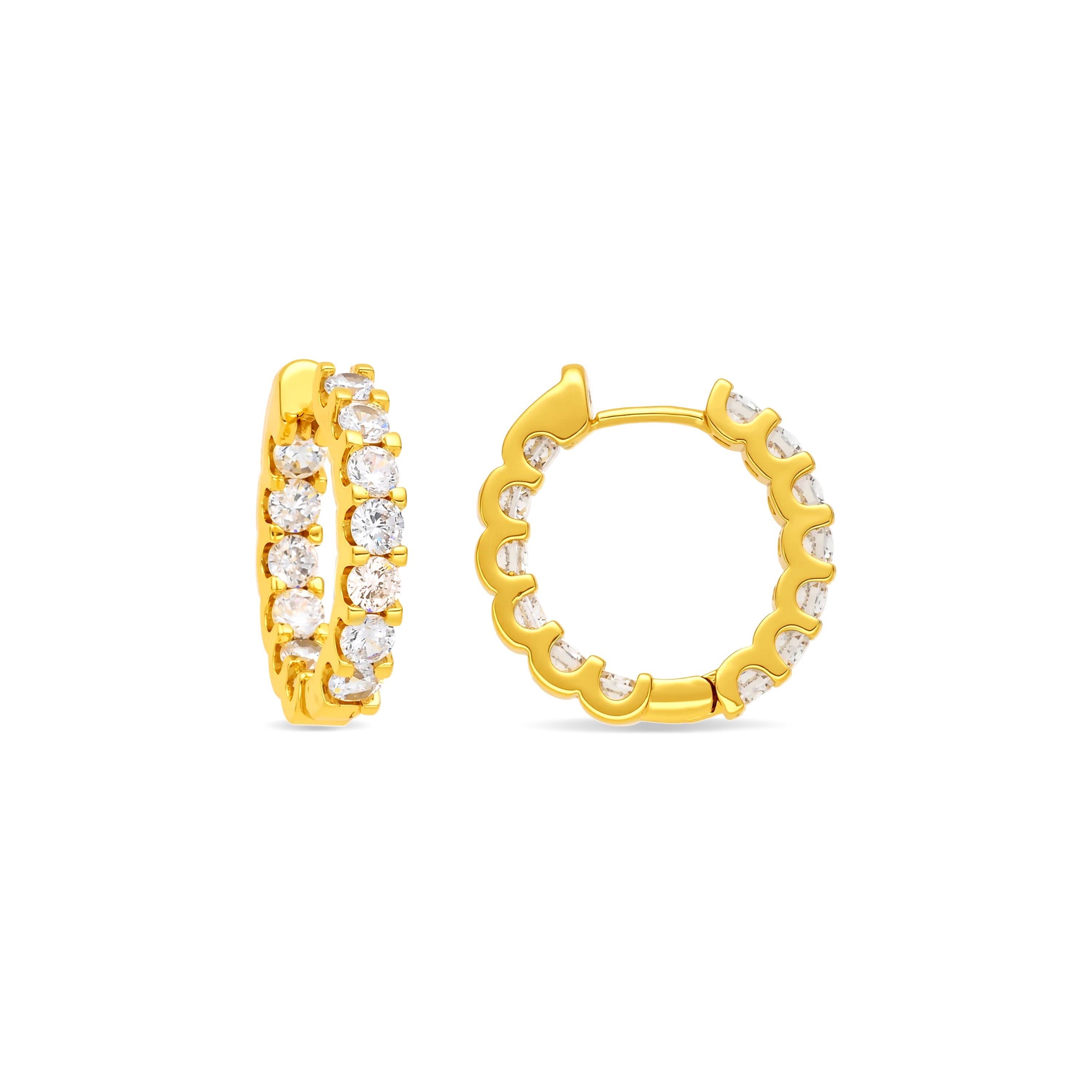 Pendientes de Circonita Brillante acabado en oro amarillo de 18k - Jasha