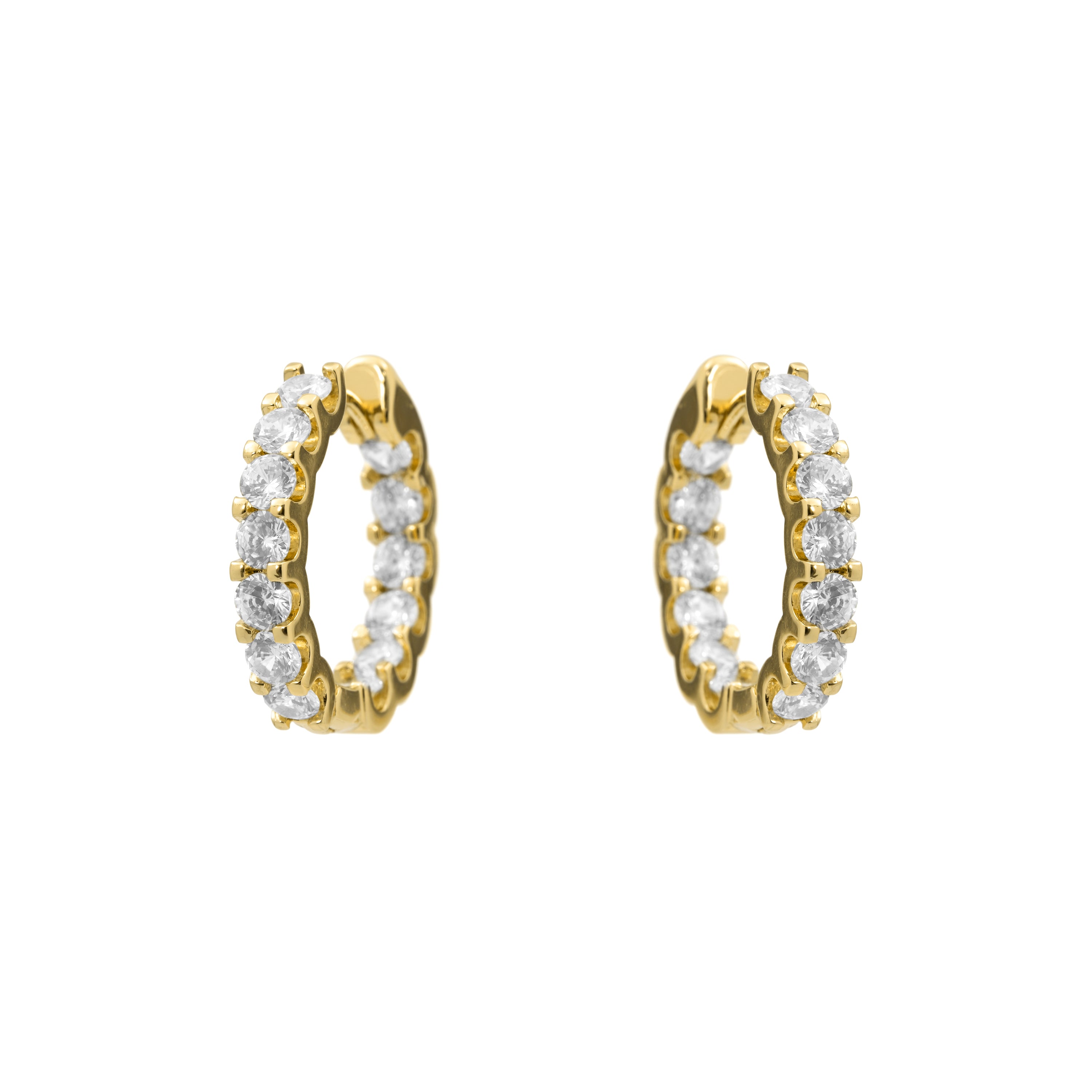 Pendientes de Circonita Brillante acabado en oro amarillo de 18k - Jasha