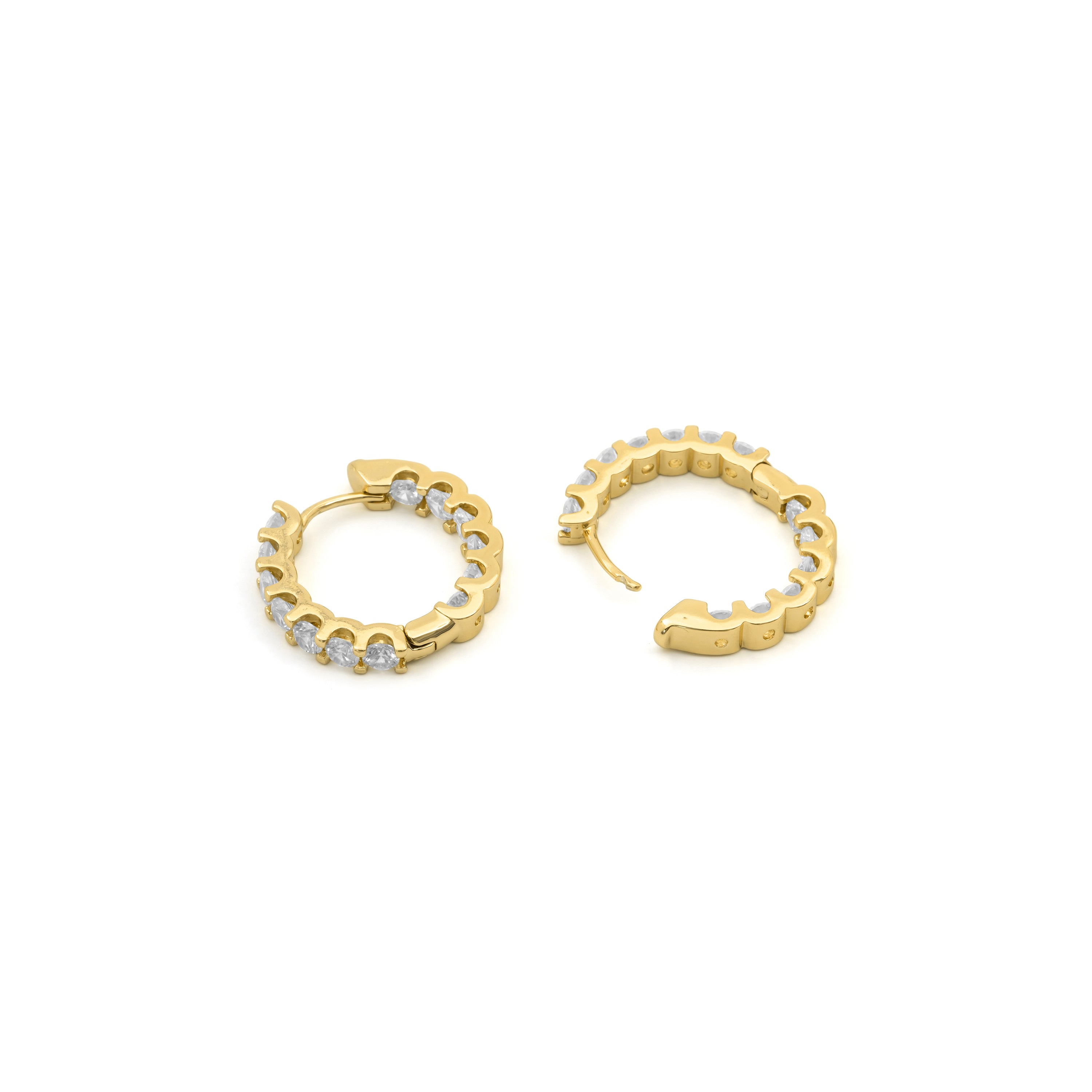 Pendientes de Circonita Brillante acabado en oro amarillo de 18k - Jasha