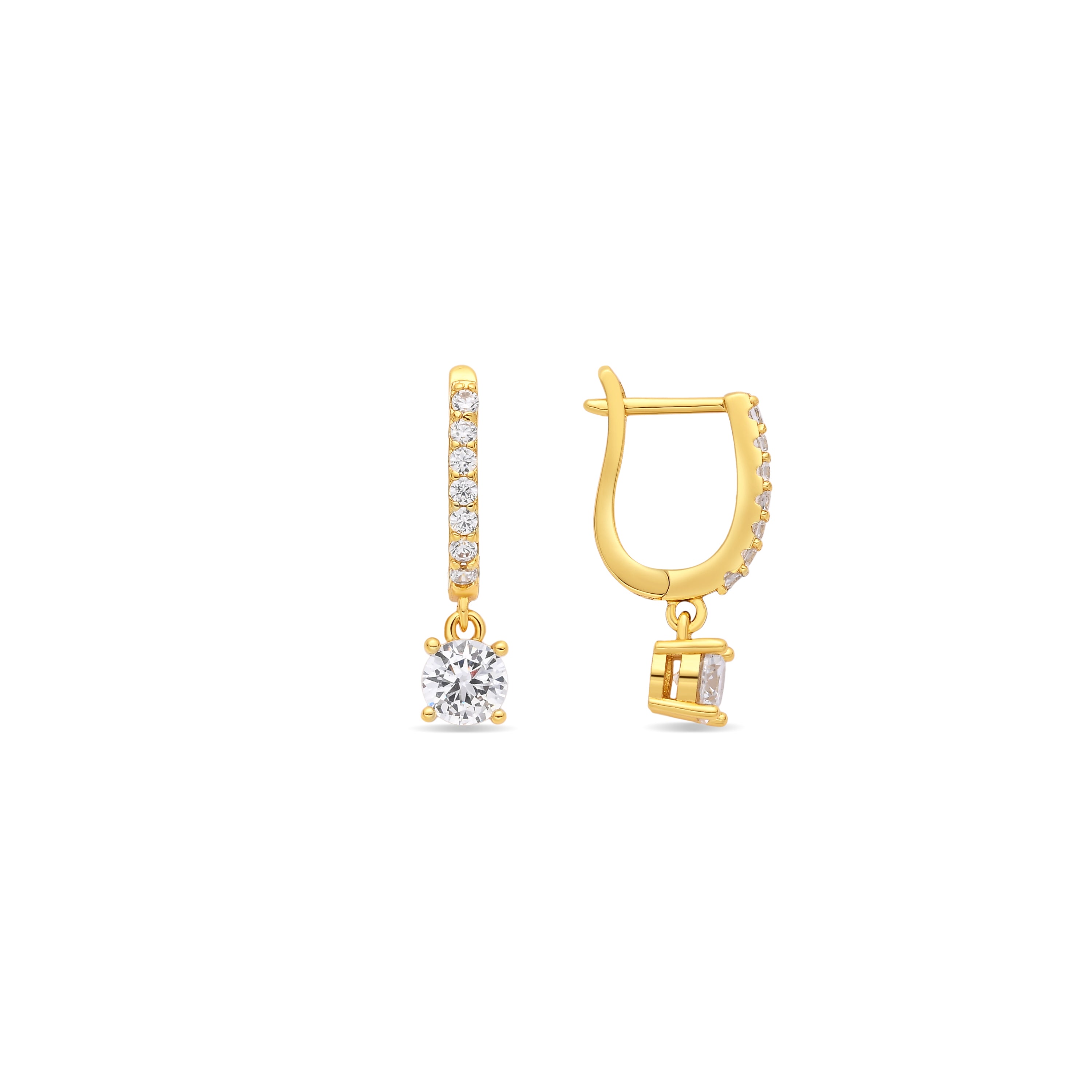 Pendientes de Circonita Brillante acabado en oro amarillo de 18k - Alha