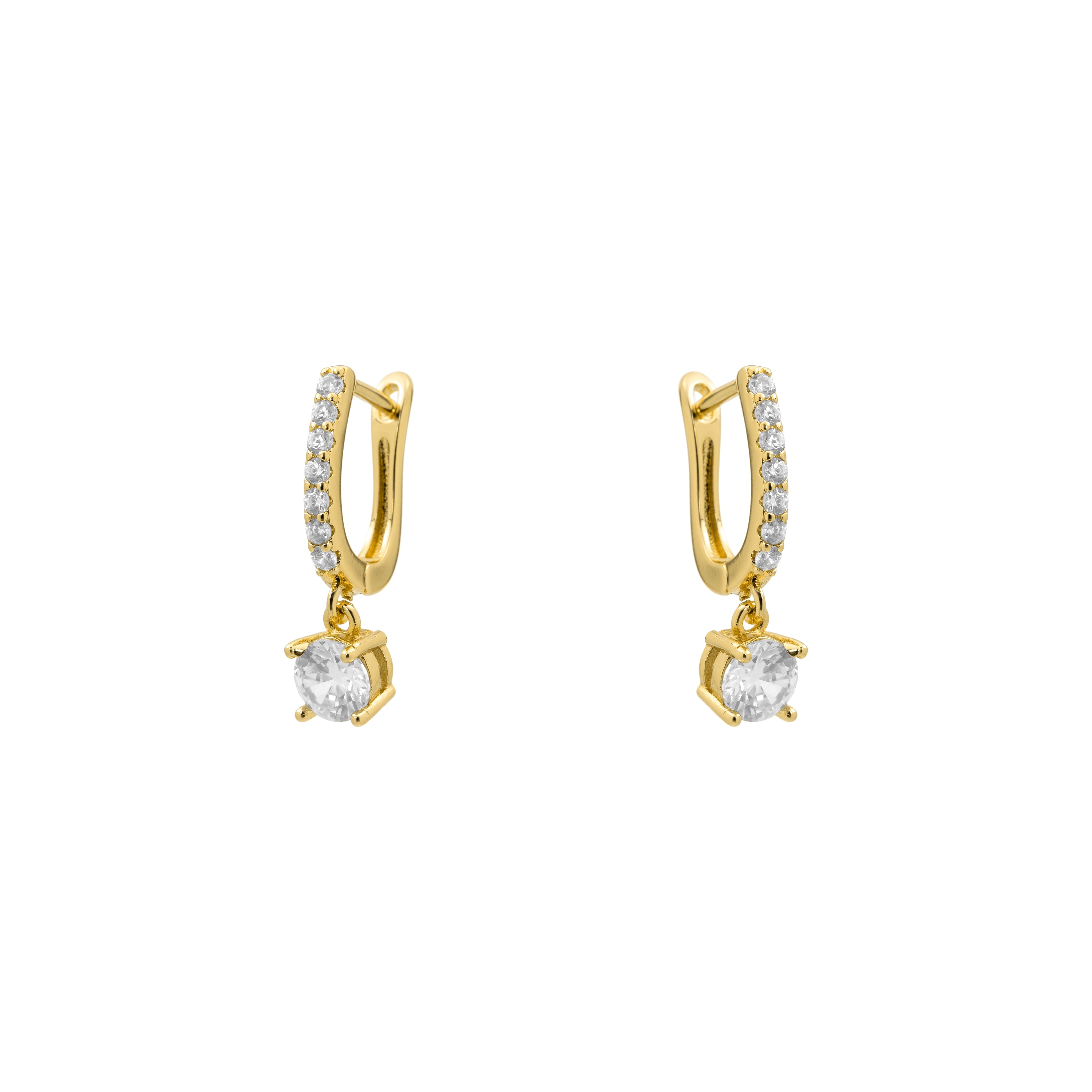 Pendientes de Circonita Brillante acabado en oro amarillo de 18k - Alha