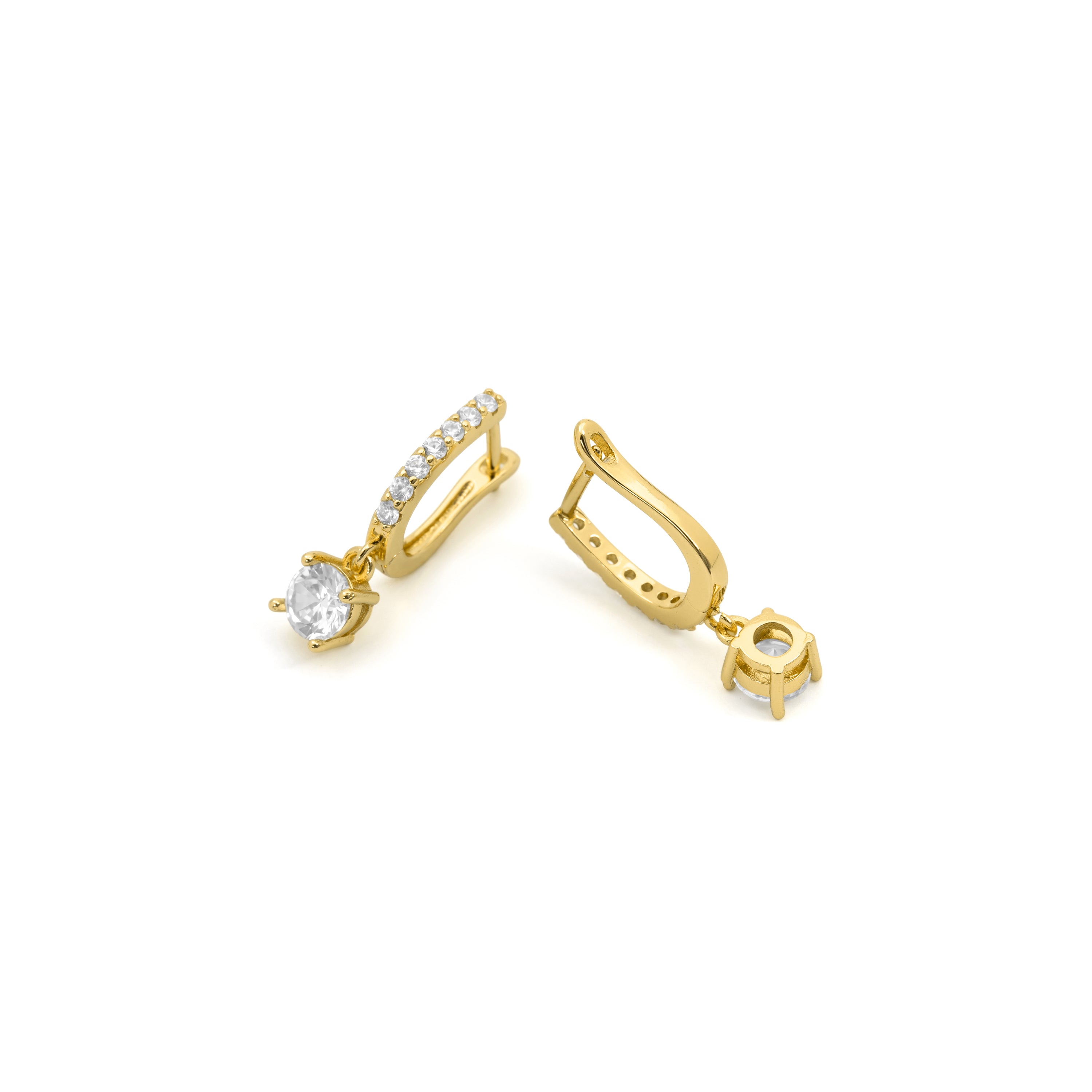 Pendientes de Circonita Brillante acabado en oro amarillo de 18k - Alha