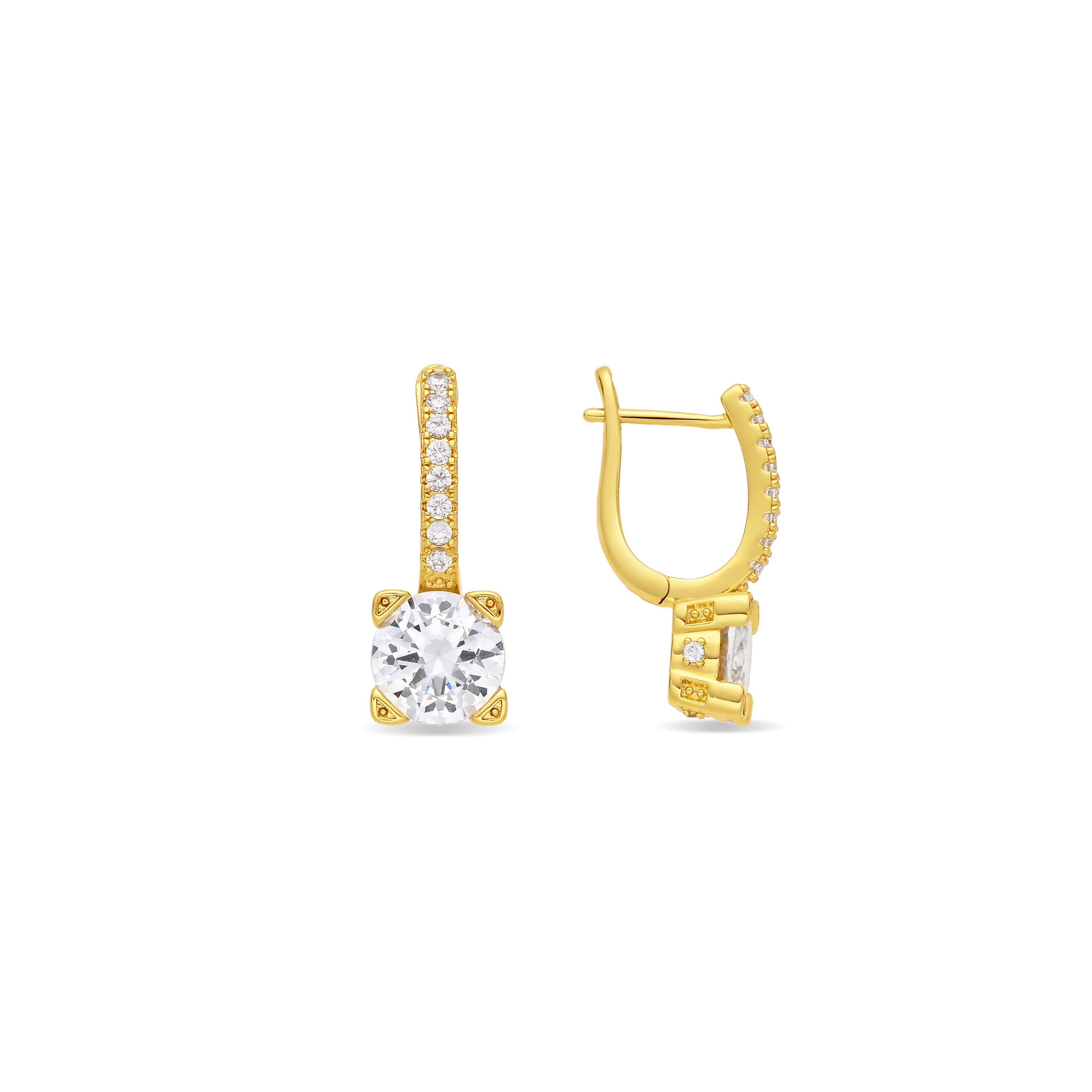 Pendientes de Circonita Brillante acabado en oro amarillo de 18k - Talan