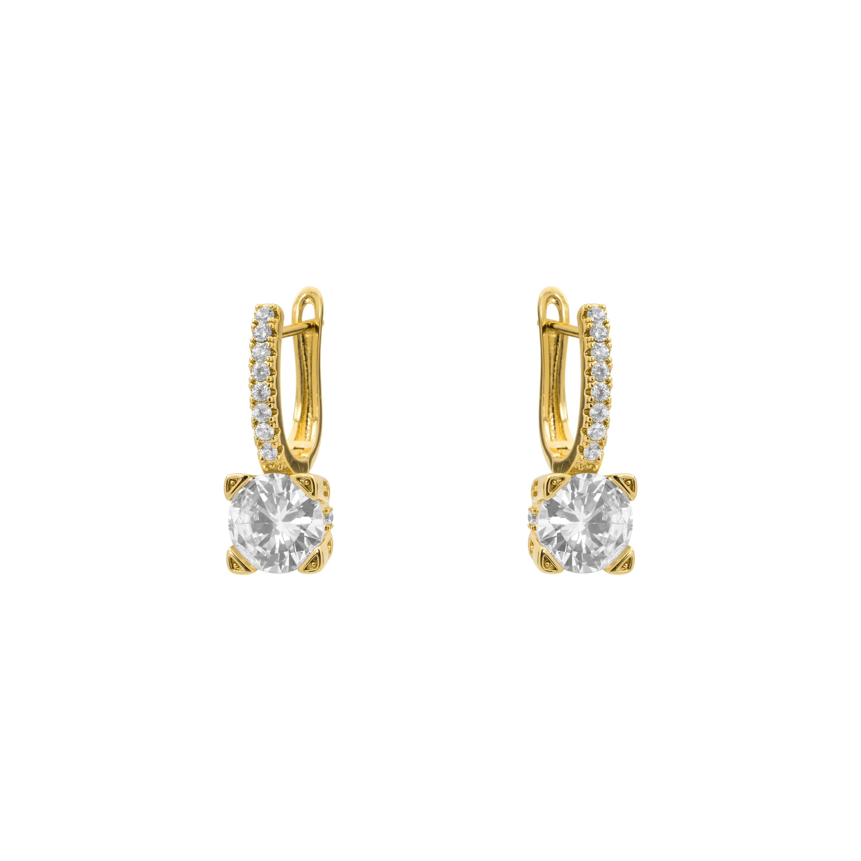 Pendientes de Circonita Brillante acabado en oro amarillo de 18k - Talan