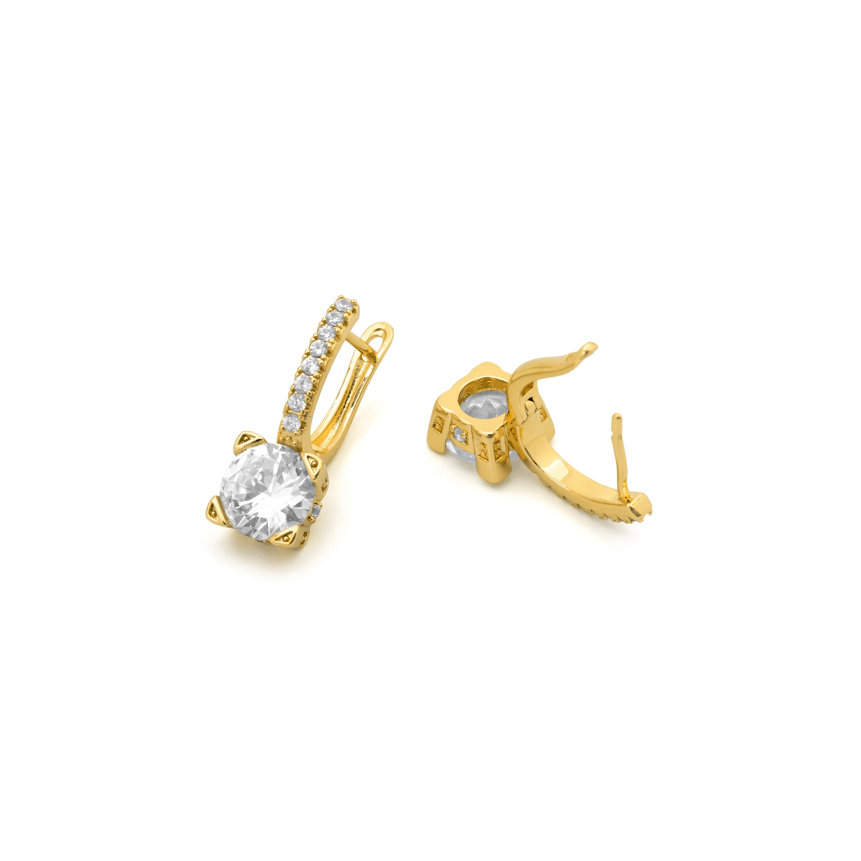 Pendientes de Circonita Brillante acabado en oro amarillo de 18k - Talan