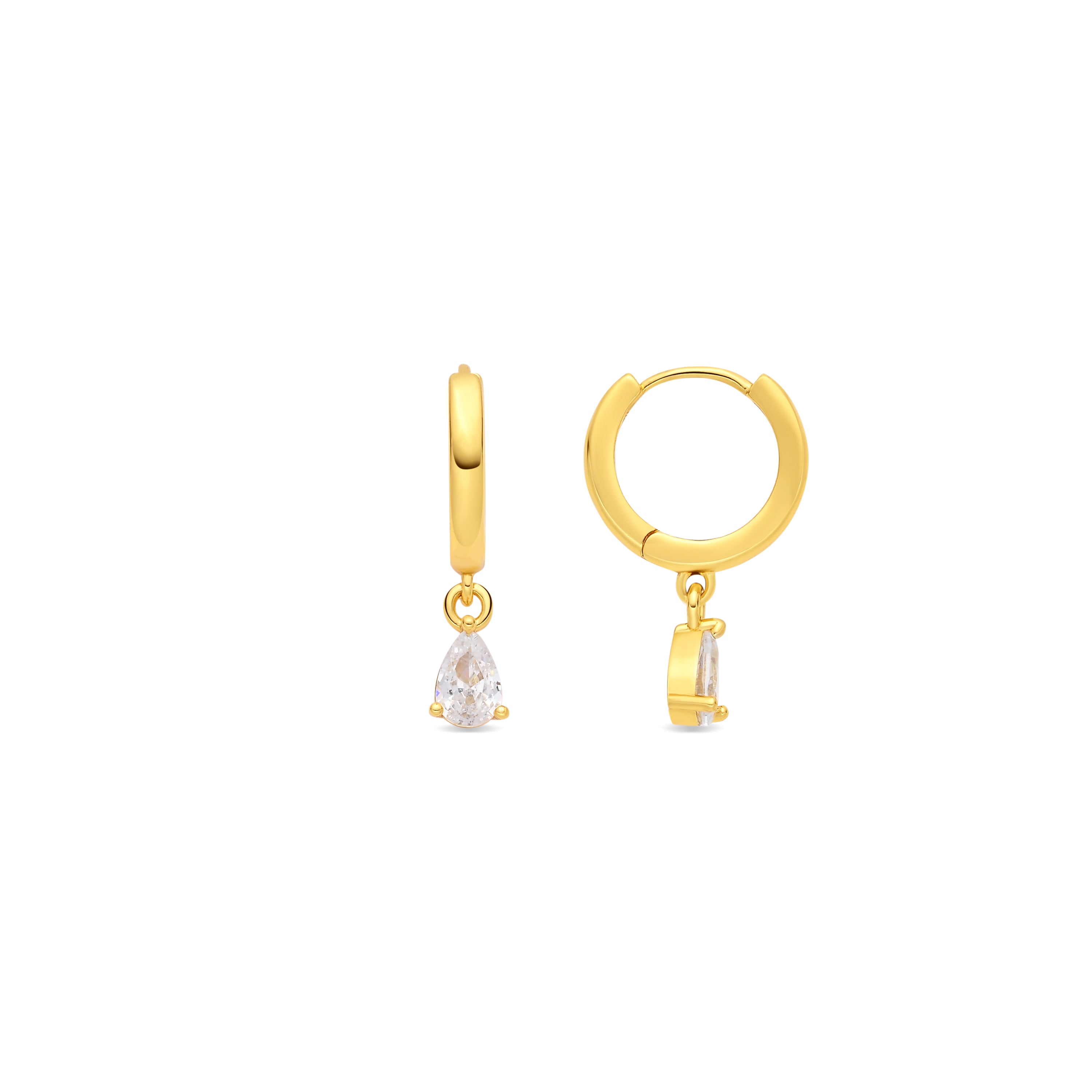 Pendientes de Circonita Brillante acabado en oro amarillo de 18k - Sindansa