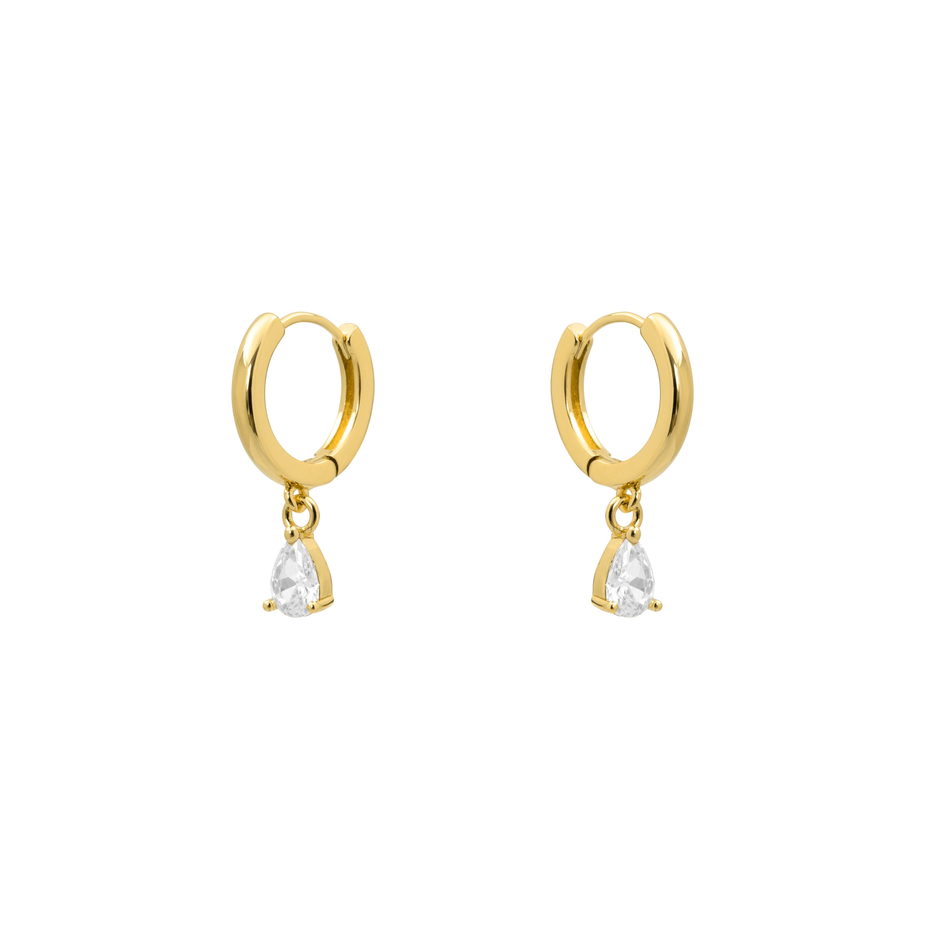 Pendientes de Circonita Brillante acabado en oro amarillo de 18k - Sindansa
