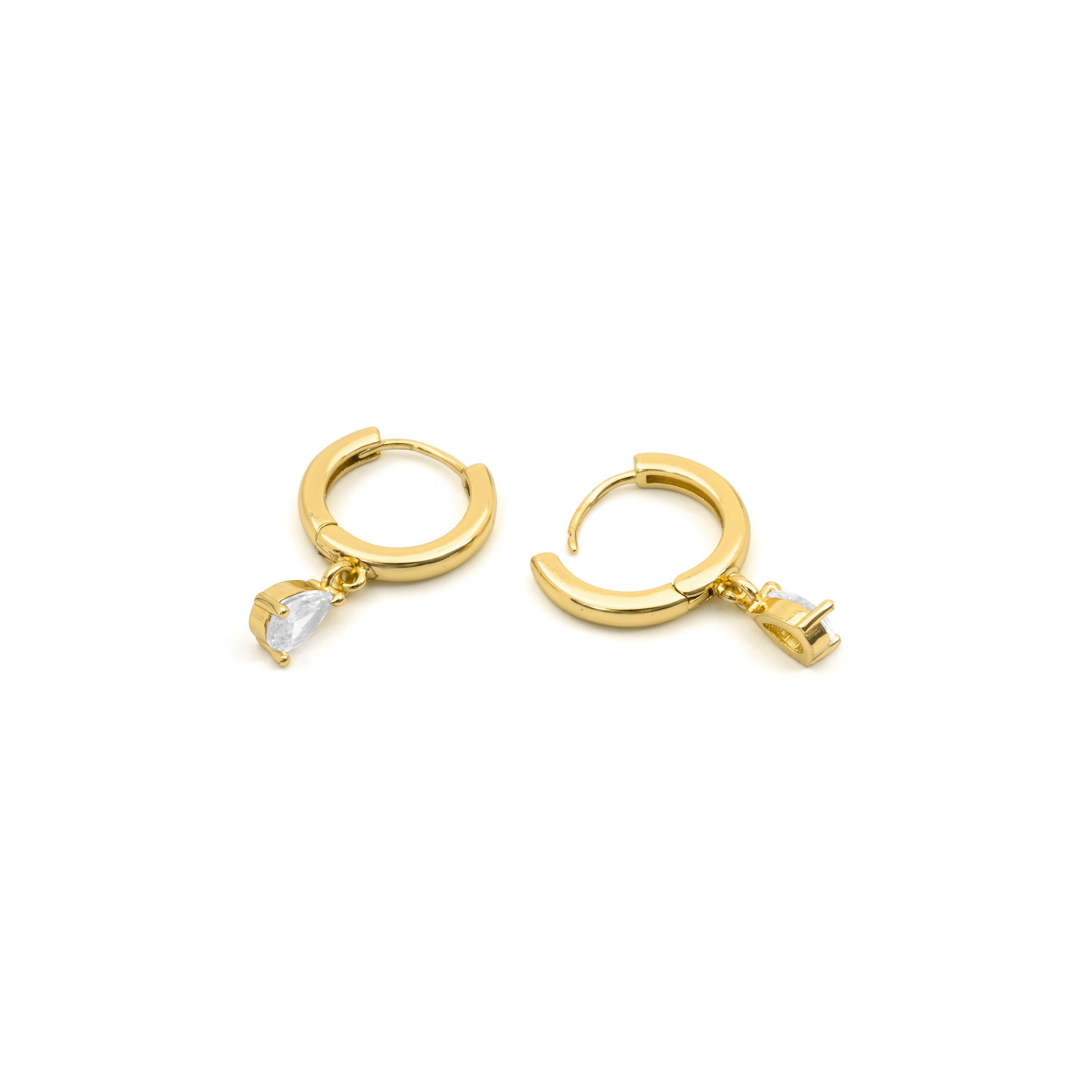 Pendientes de Circonita Brillante acabado en oro amarillo de 18k - Sindansa