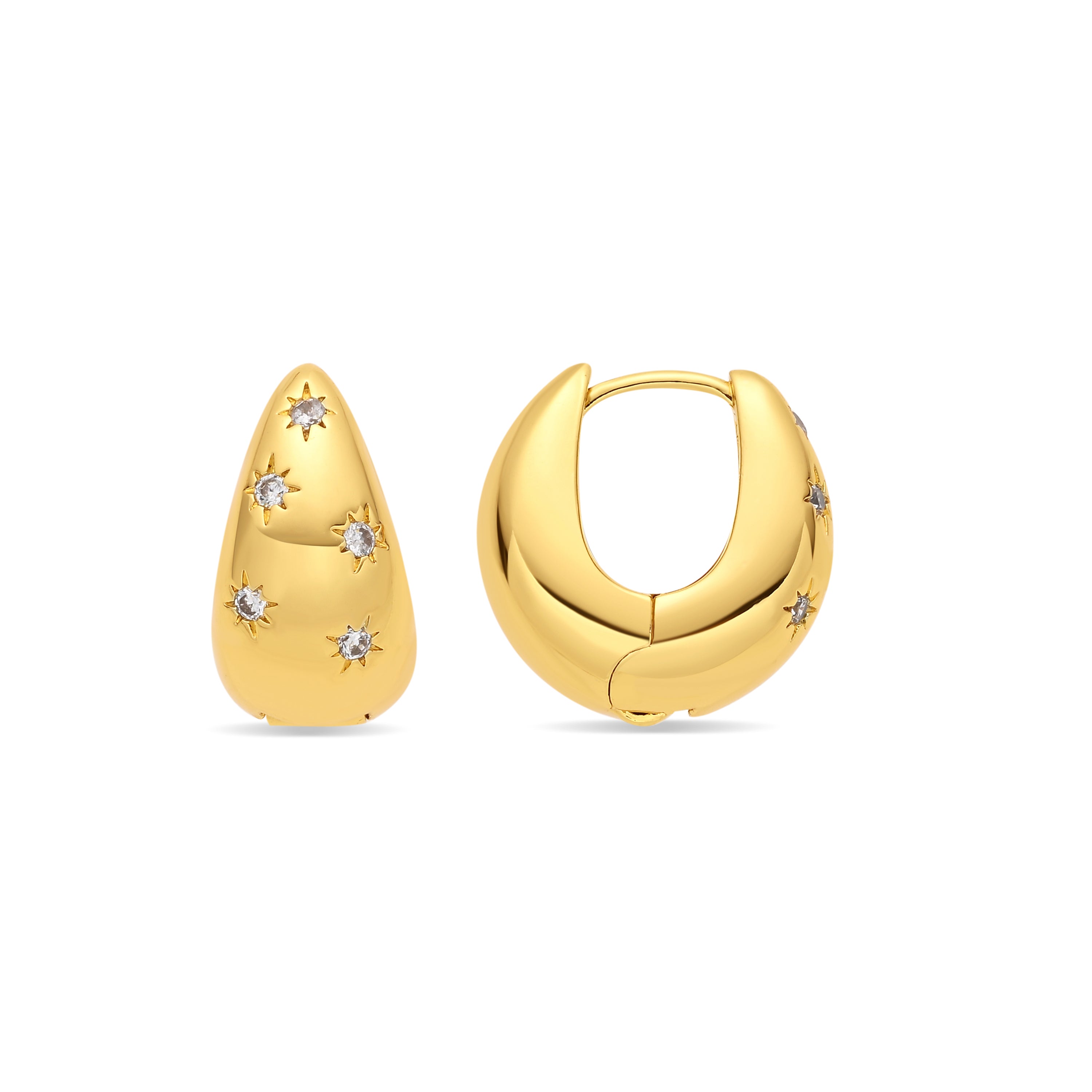 Pendientes de Circonita Brillante acabado en oro amarillo de 18k - Ranbur