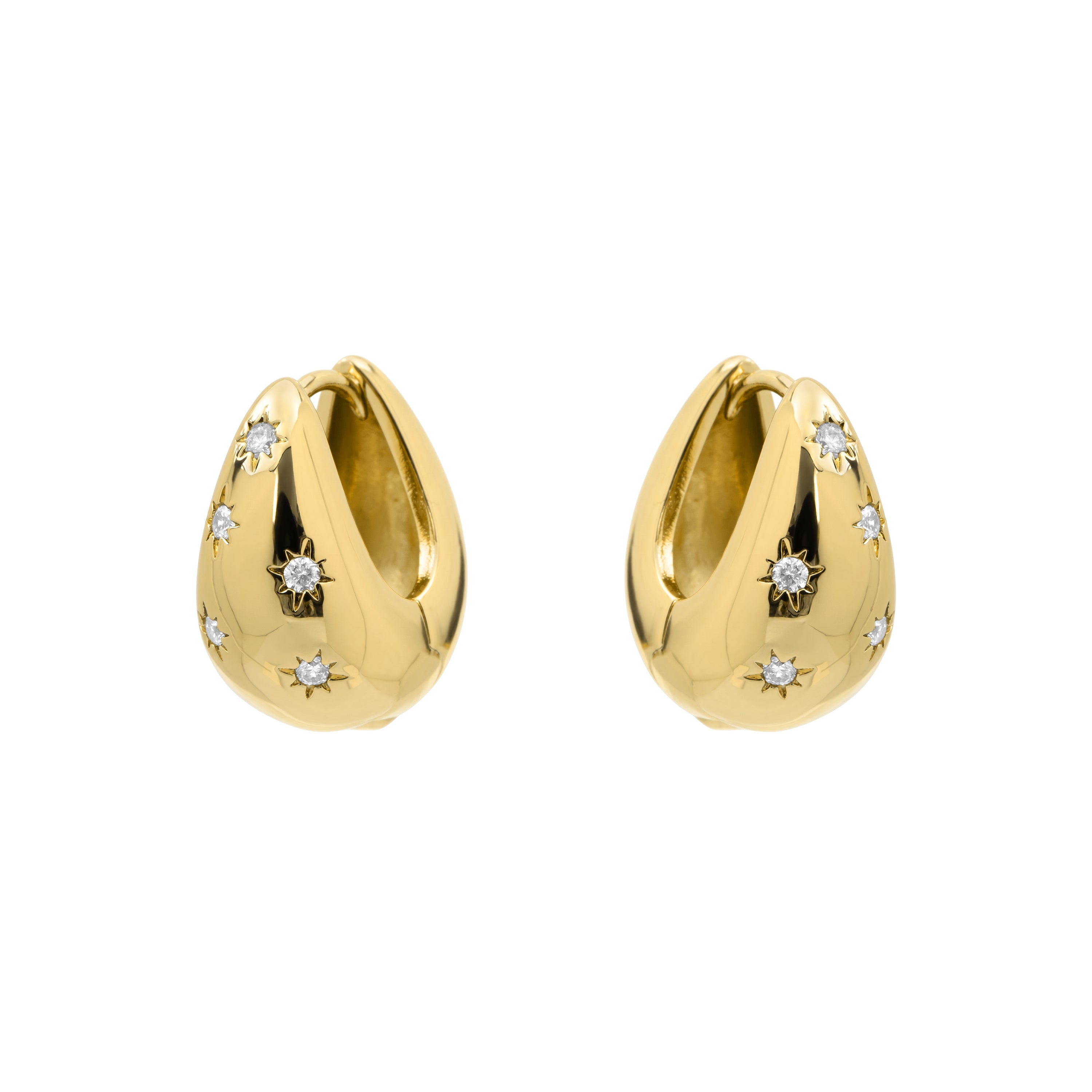 Pendientes de Circonita Brillante acabado en oro amarillo de 18k - Ranbur