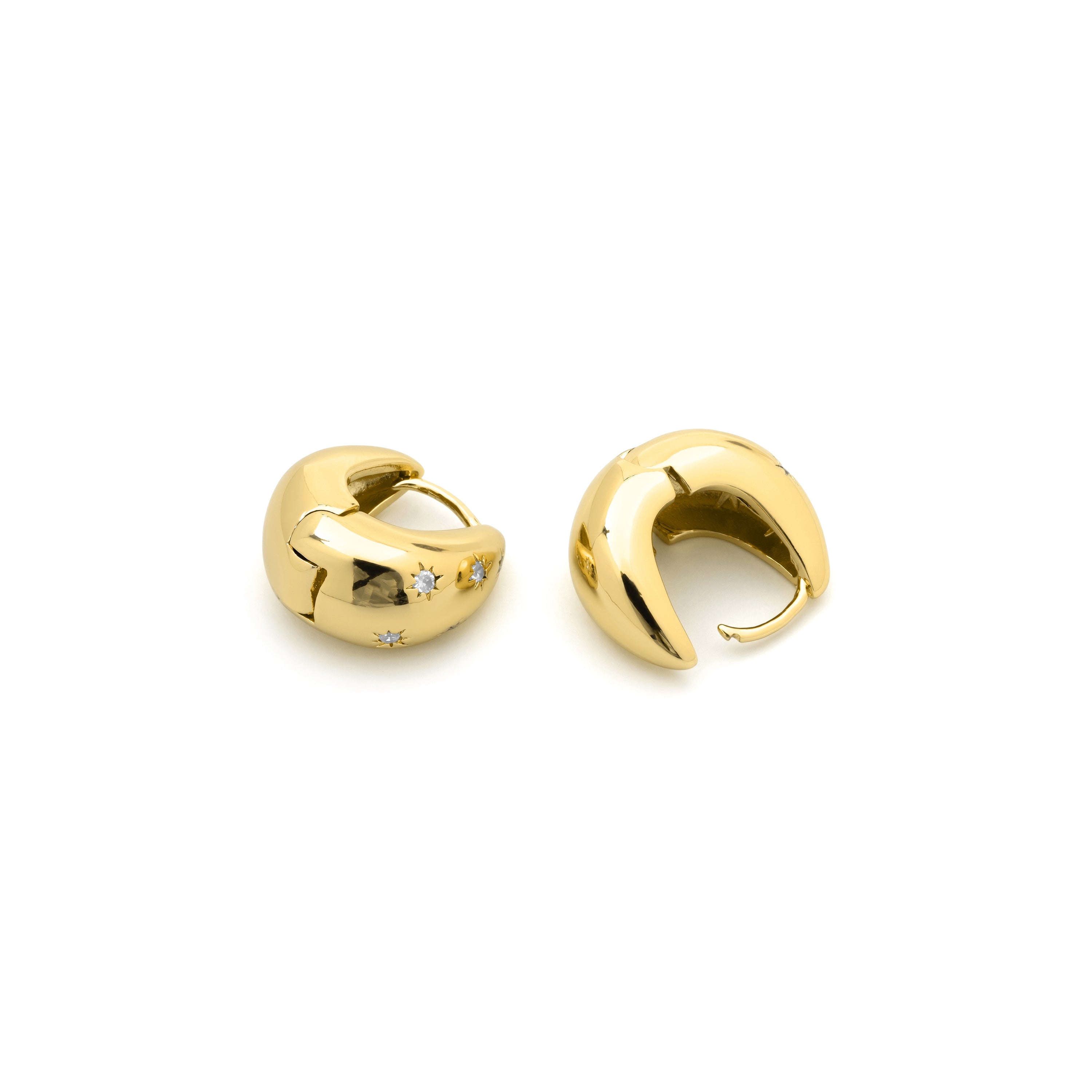 Pendientes de Circonita Brillante acabado en oro amarillo de 18k - Ranbur