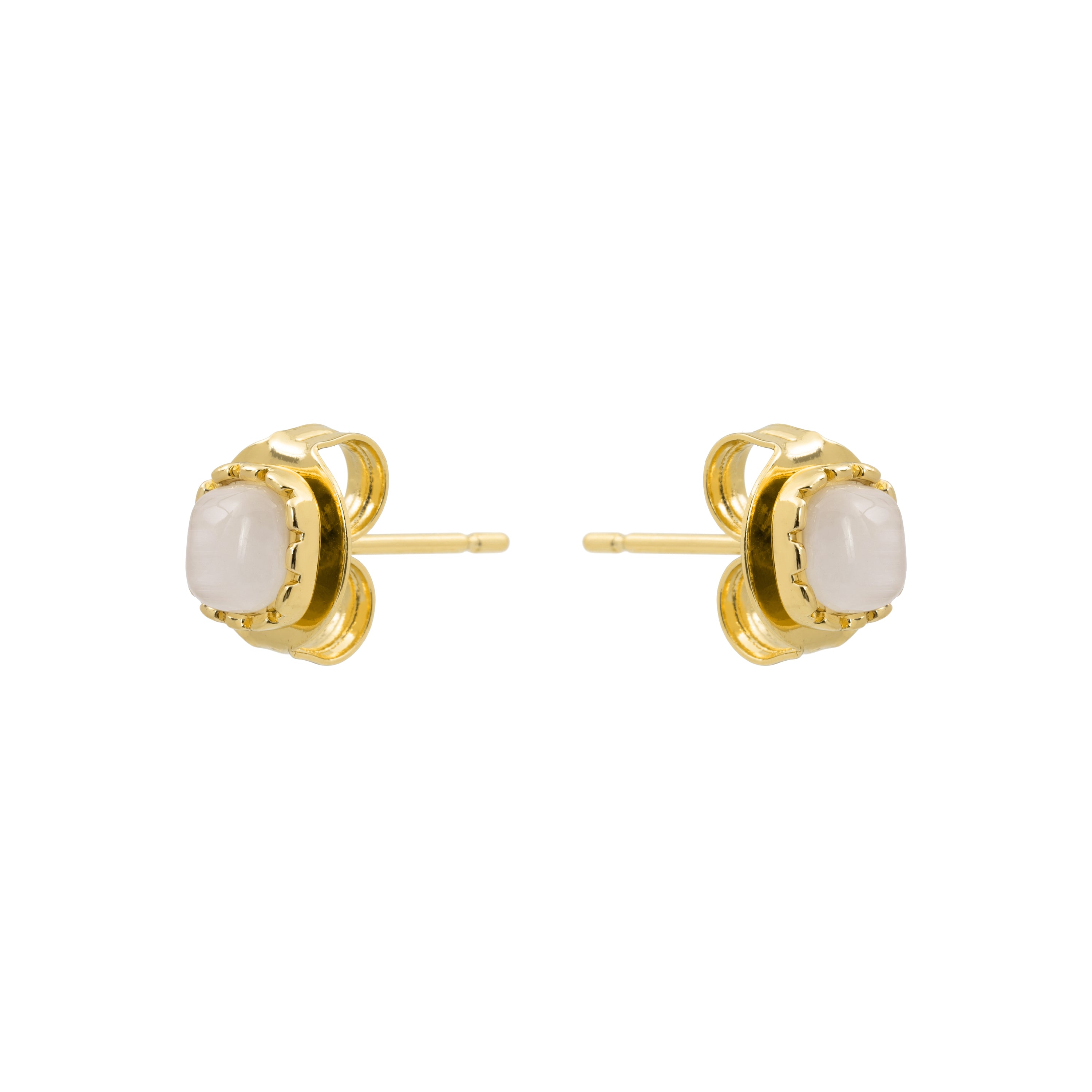 Pendientes de Ojo de Gato acabado en oro amarillo de 18k - Dakiel