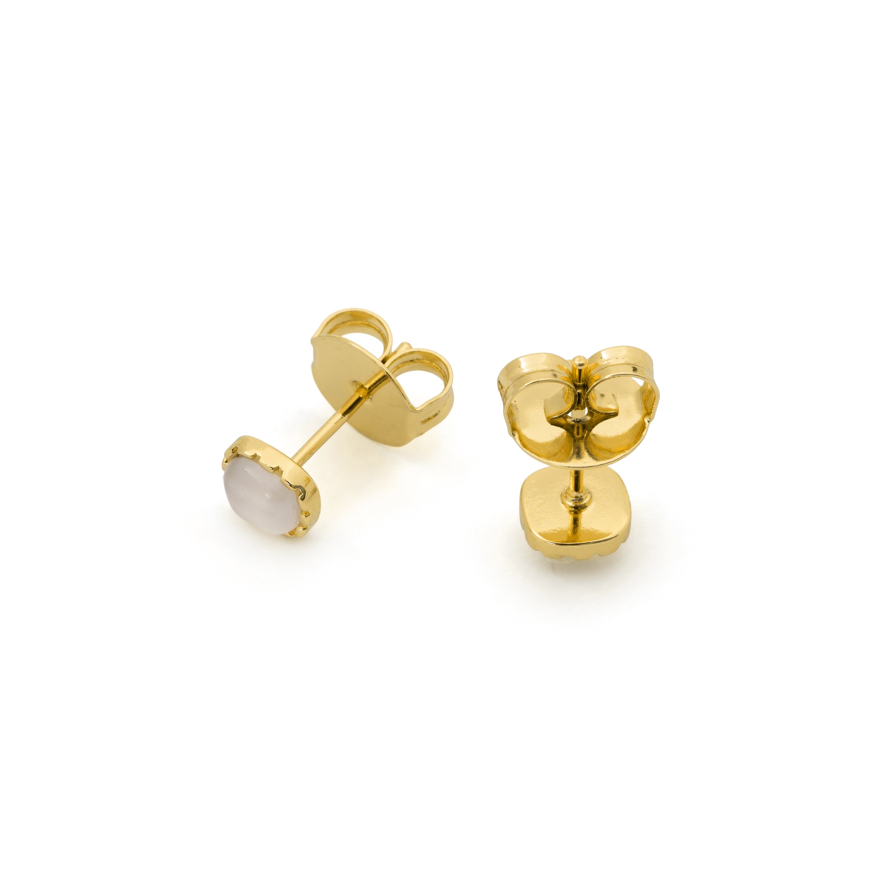 Pendientes de Ojo de Gato acabado en oro amarillo de 18k - Dakiel