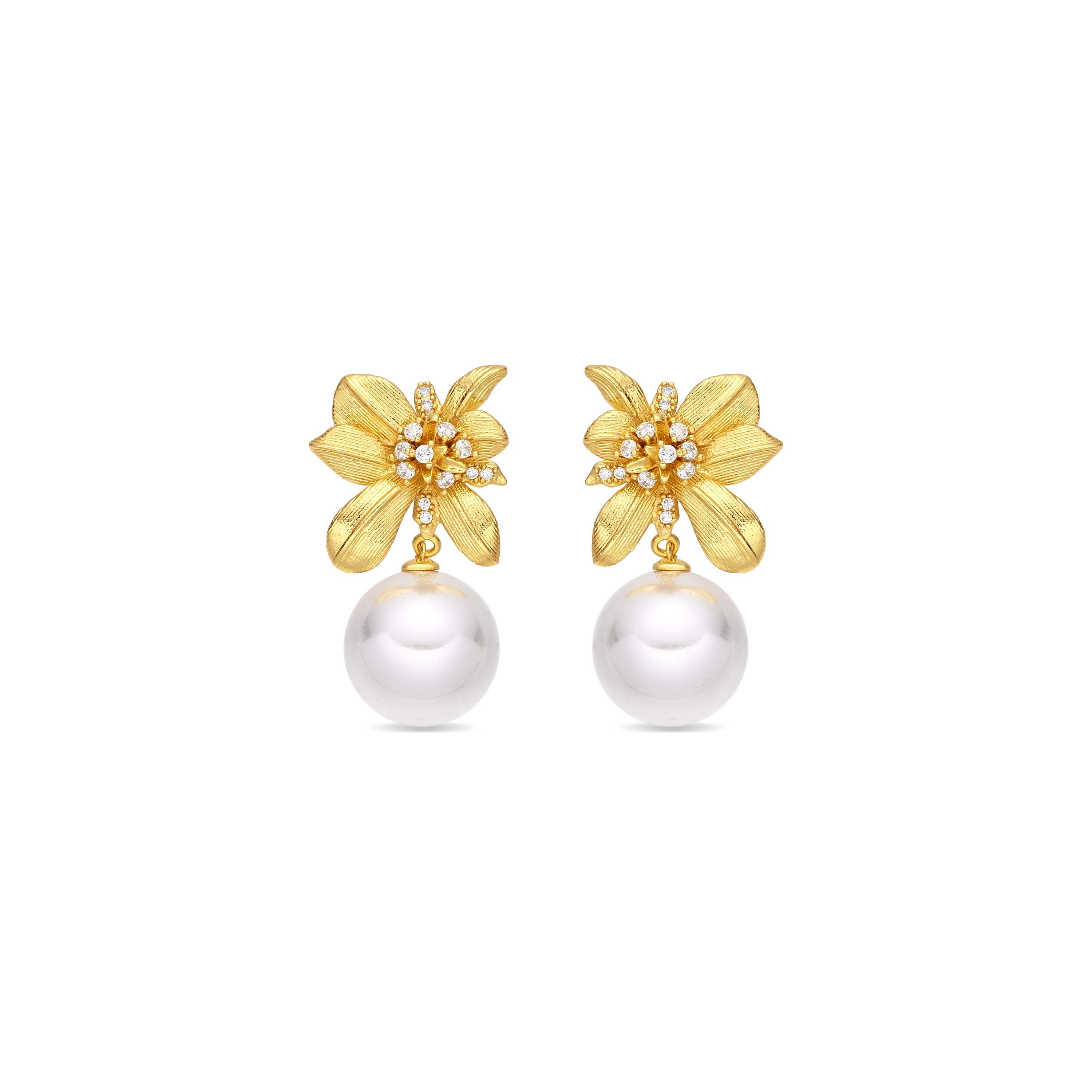 Pendientes de Circonita Brillante acabado en oro amarillo de 18k - Pargruk