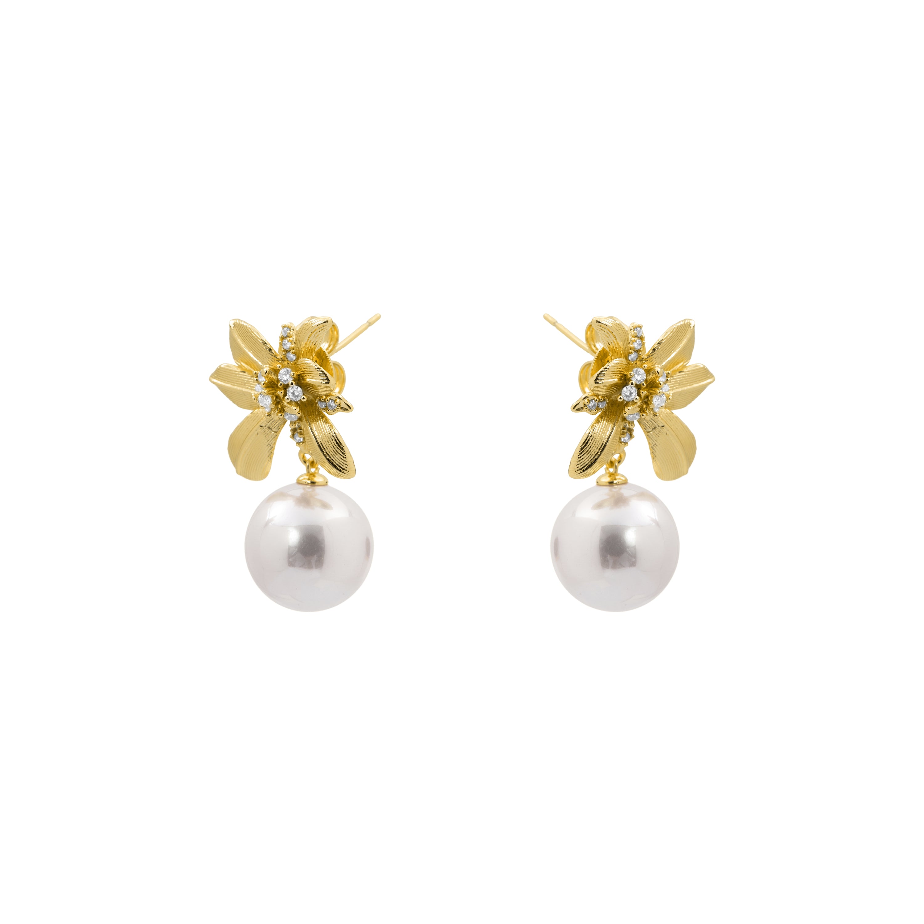 Pendientes de Circonita Brillante acabado en oro amarillo de 18k - Pargruk