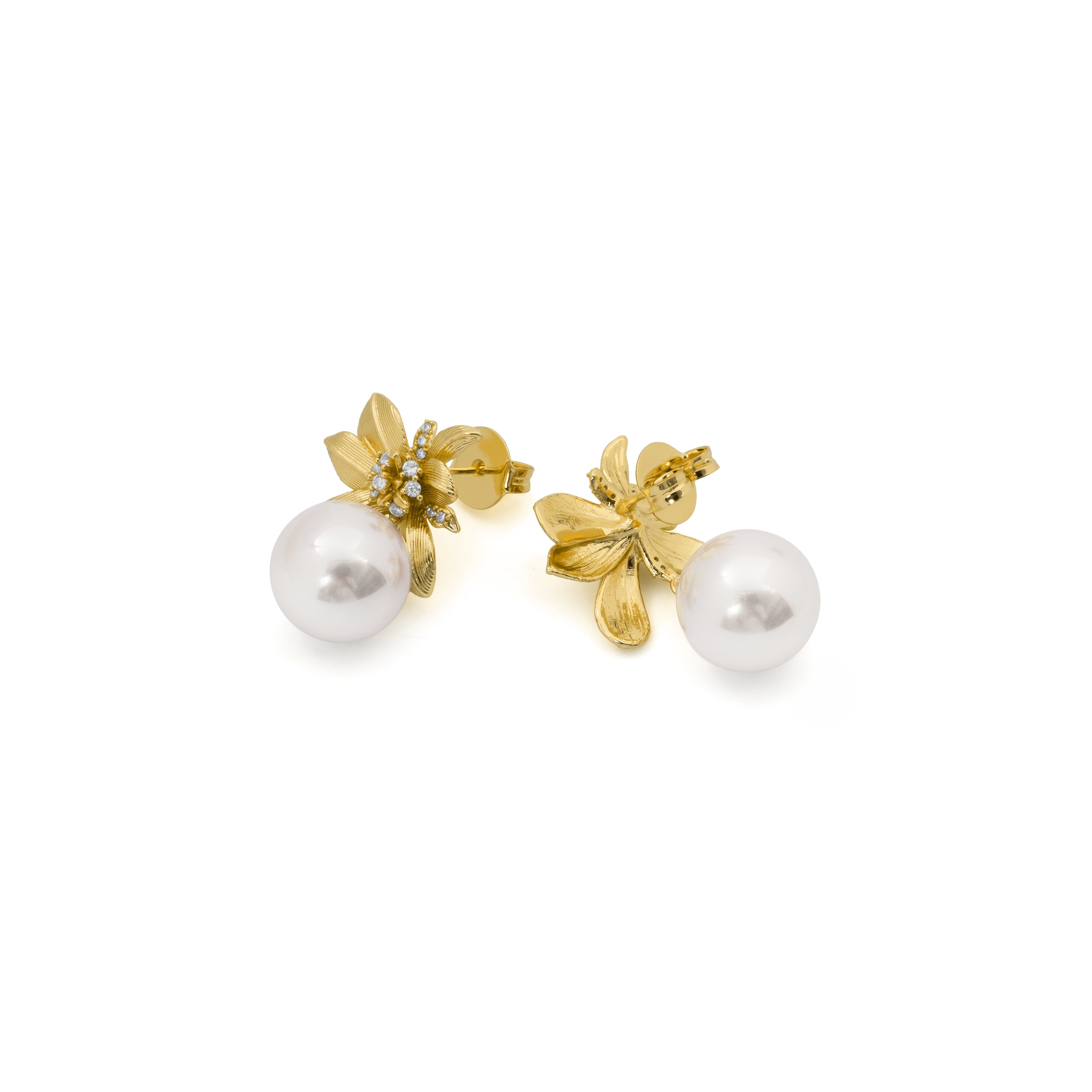 Pendientes de Circonita Brillante acabado en oro amarillo de 18k - Pargruk