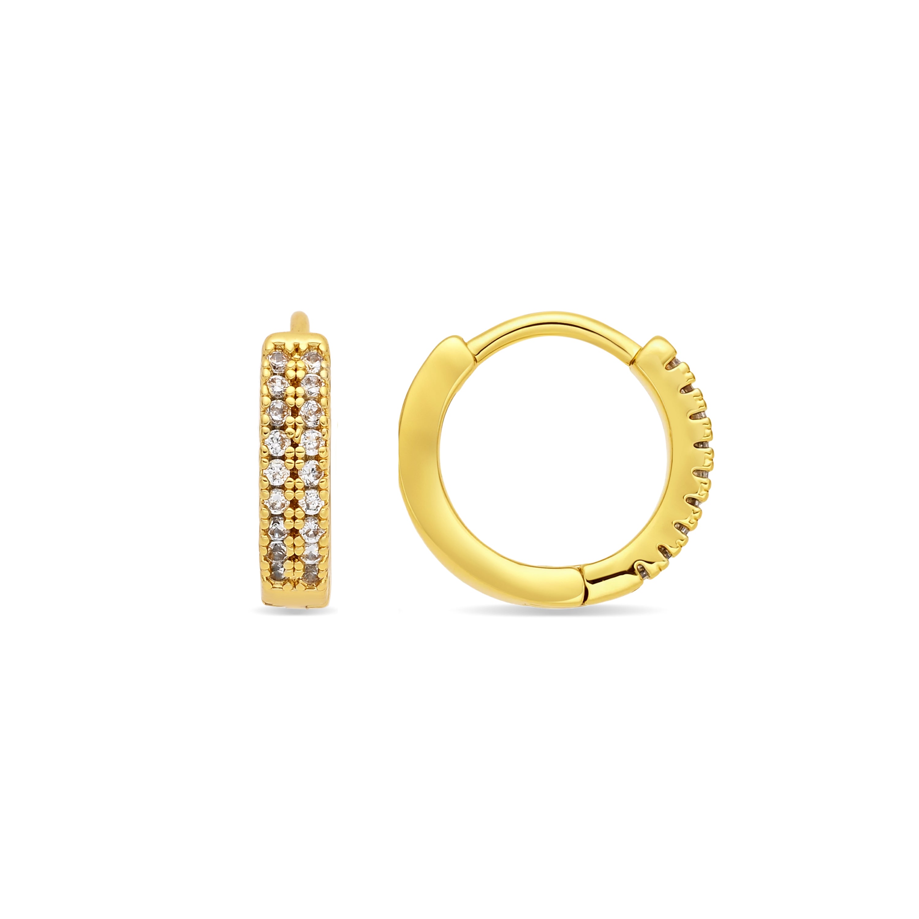 Pendientes de Circonita Brillante acabado en oro amarillo de 18k - Reade