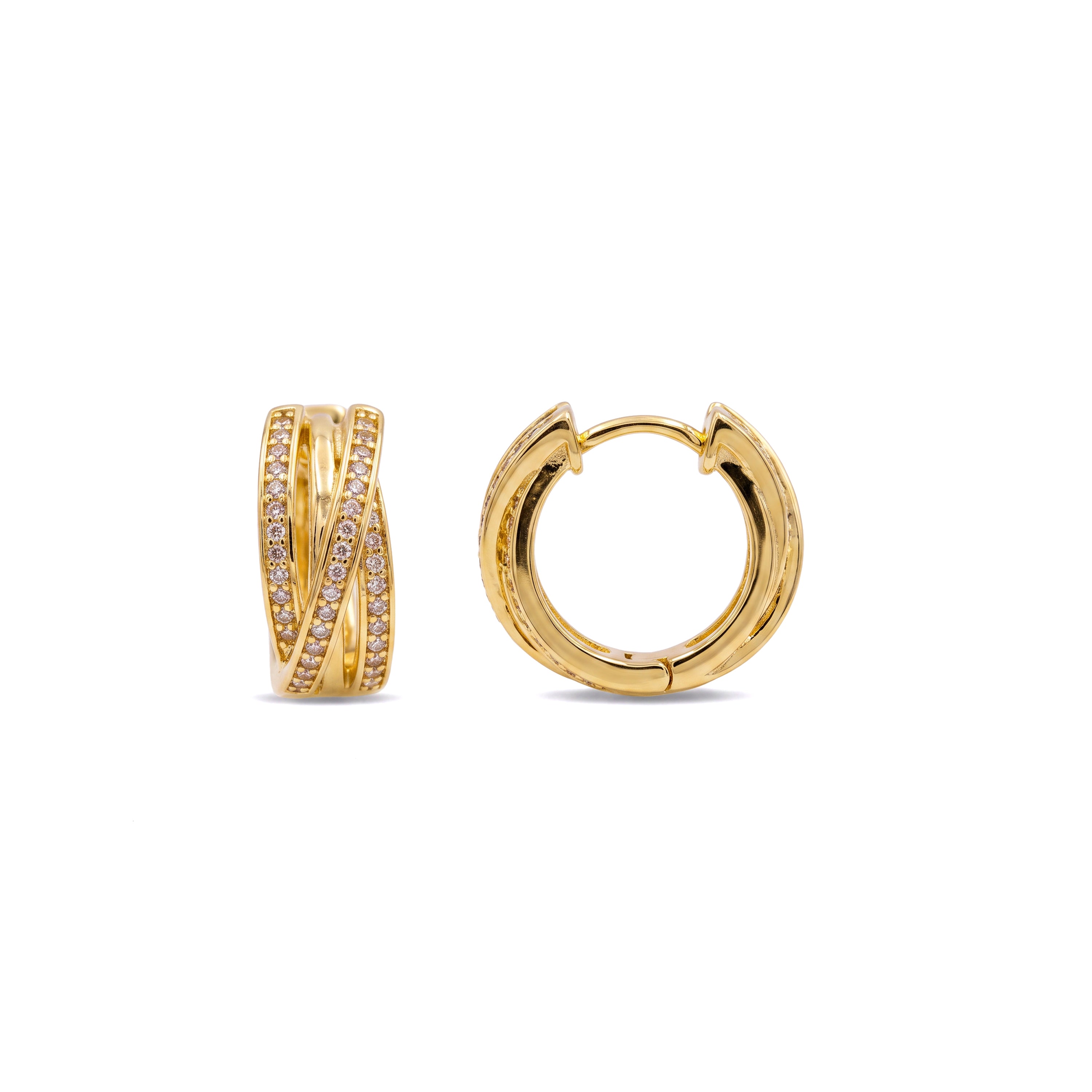 Pendientes de Circonita Brillante acabado en oro amarillo de 18k - Danvart