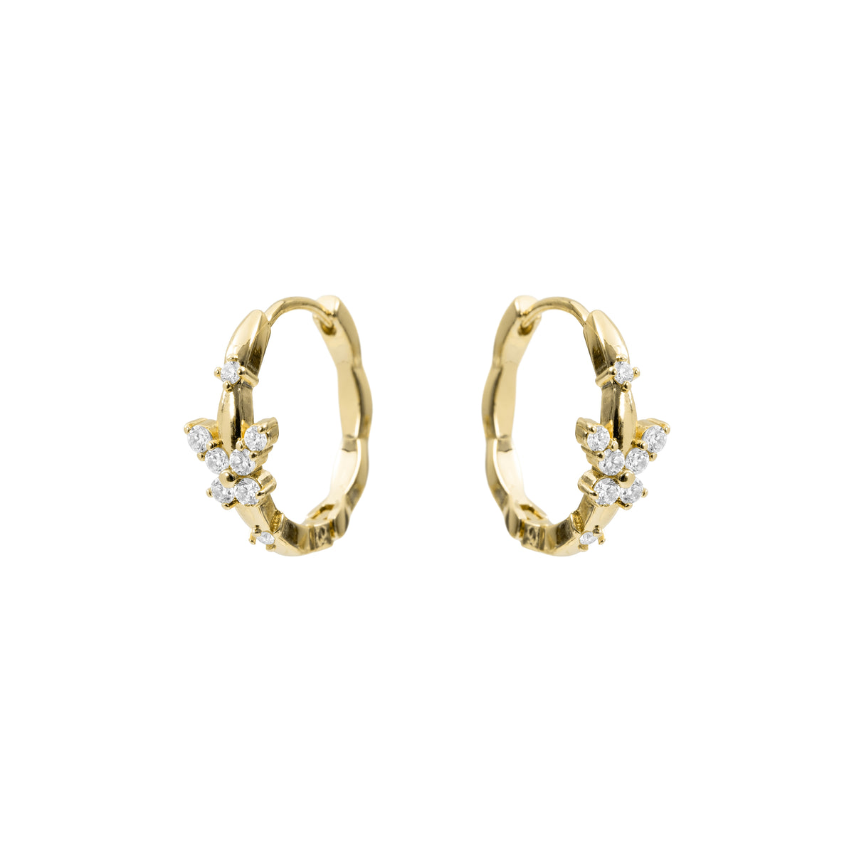 Boucles d’oreilles en zircone scintillante plaquées or jaune 18 carats - Phuslor