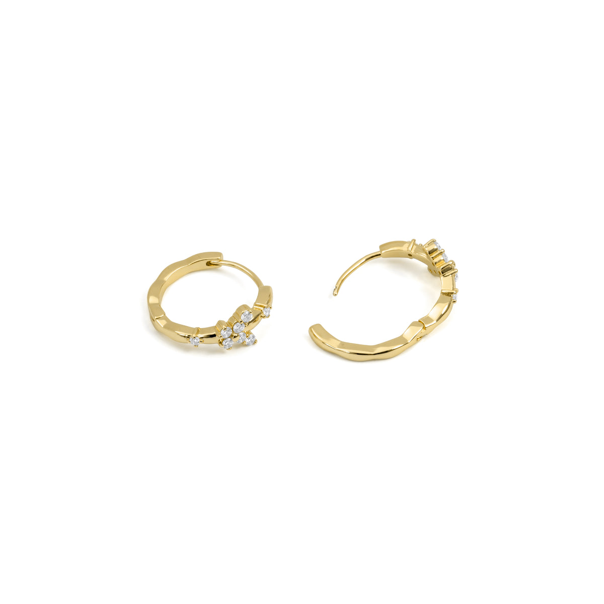 Boucles d’oreilles en zircone scintillante plaquées or jaune 18 carats - Phuslor