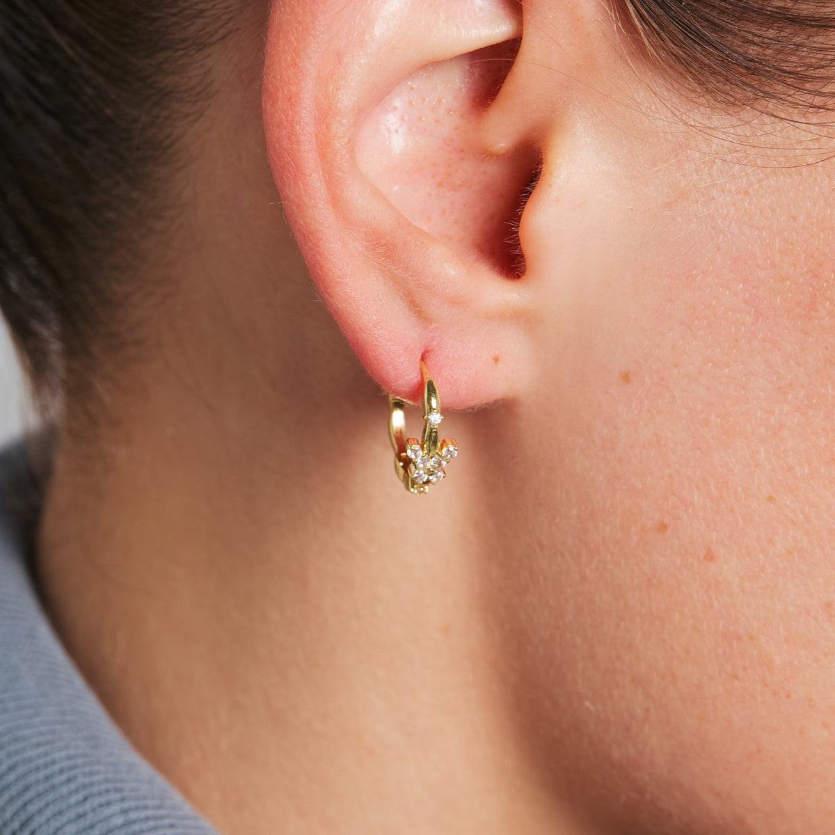 Boucles d’oreilles en zircone scintillante plaquées or jaune 18 carats - Phuslor