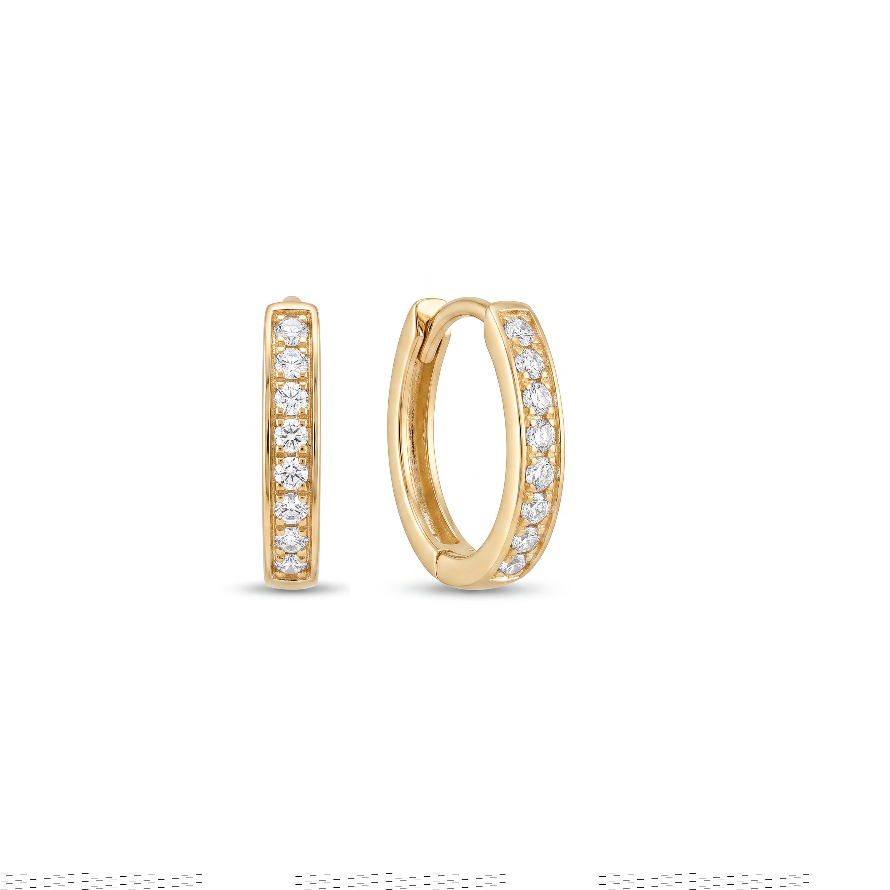 Pendientes de Circonita Brillante acabado en oro amarillo de 18k - Ritor