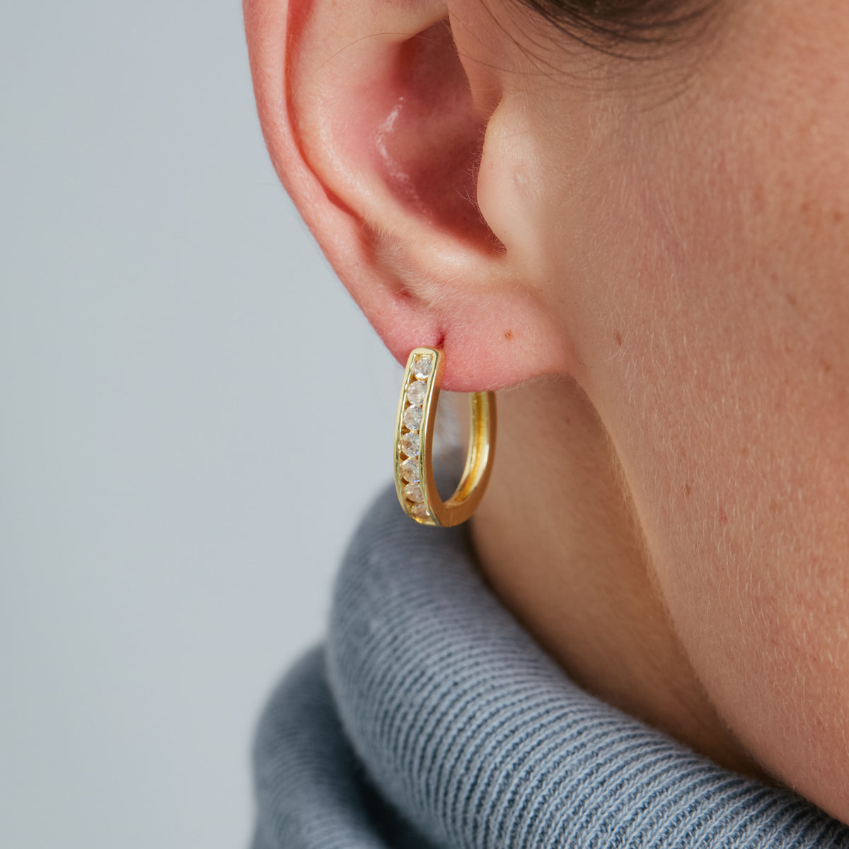 Orecchini con zircone brillante con finitura in oro giallo 18 kt - Ritor