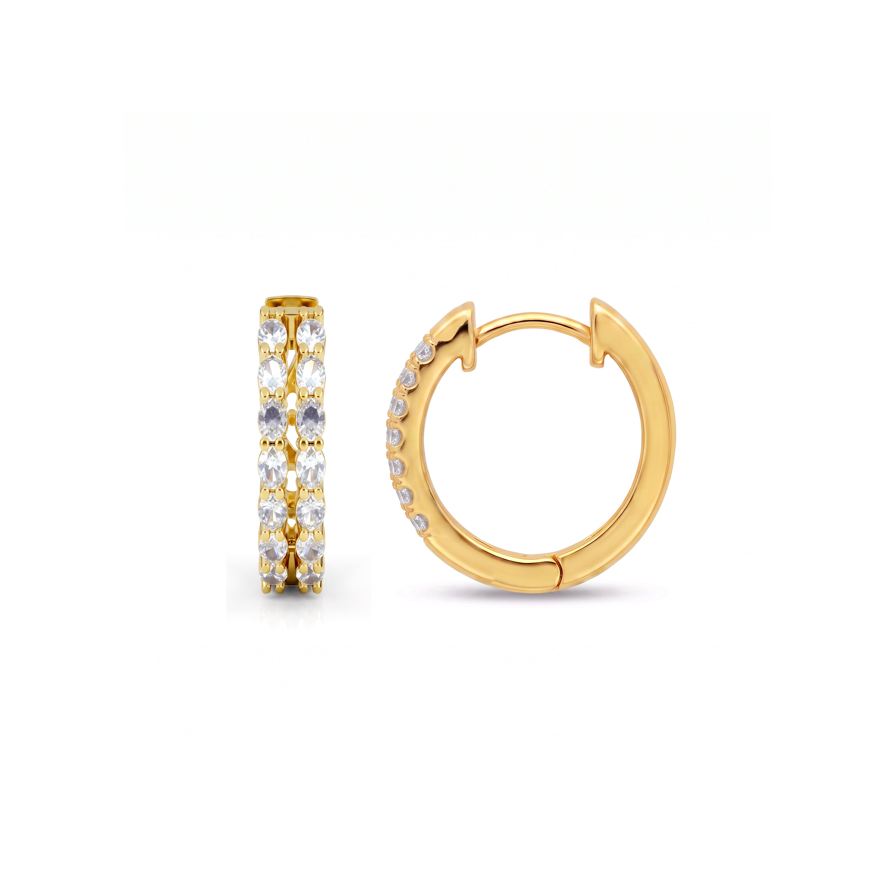 Pendientes de Circonita Brillante acabado en oro amarillo de 18k - Ralac