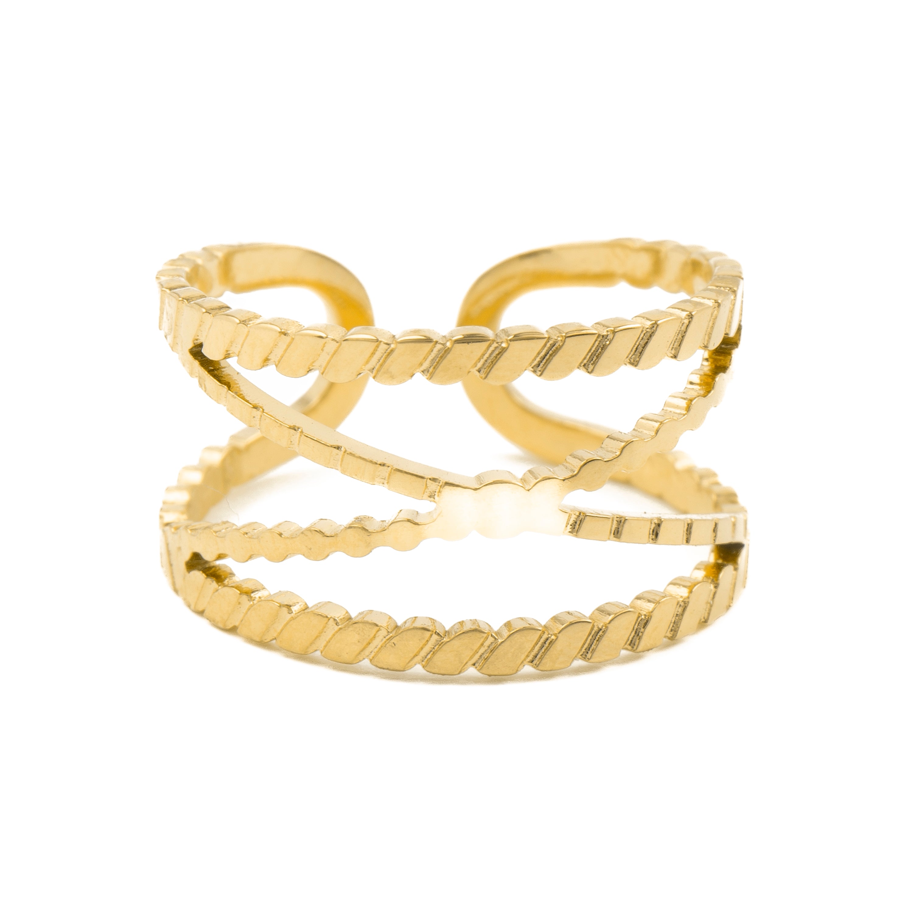 18K yellow gold finished ring - Eagro