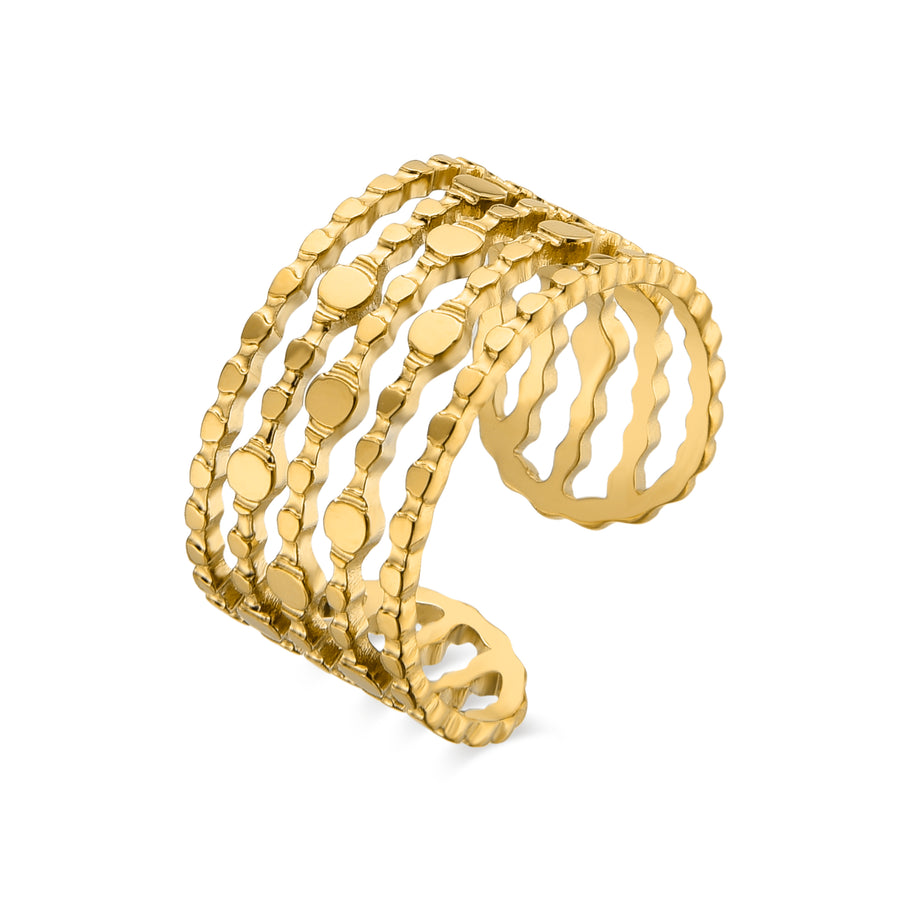 Bague finition en or jaune 18K - Zaie