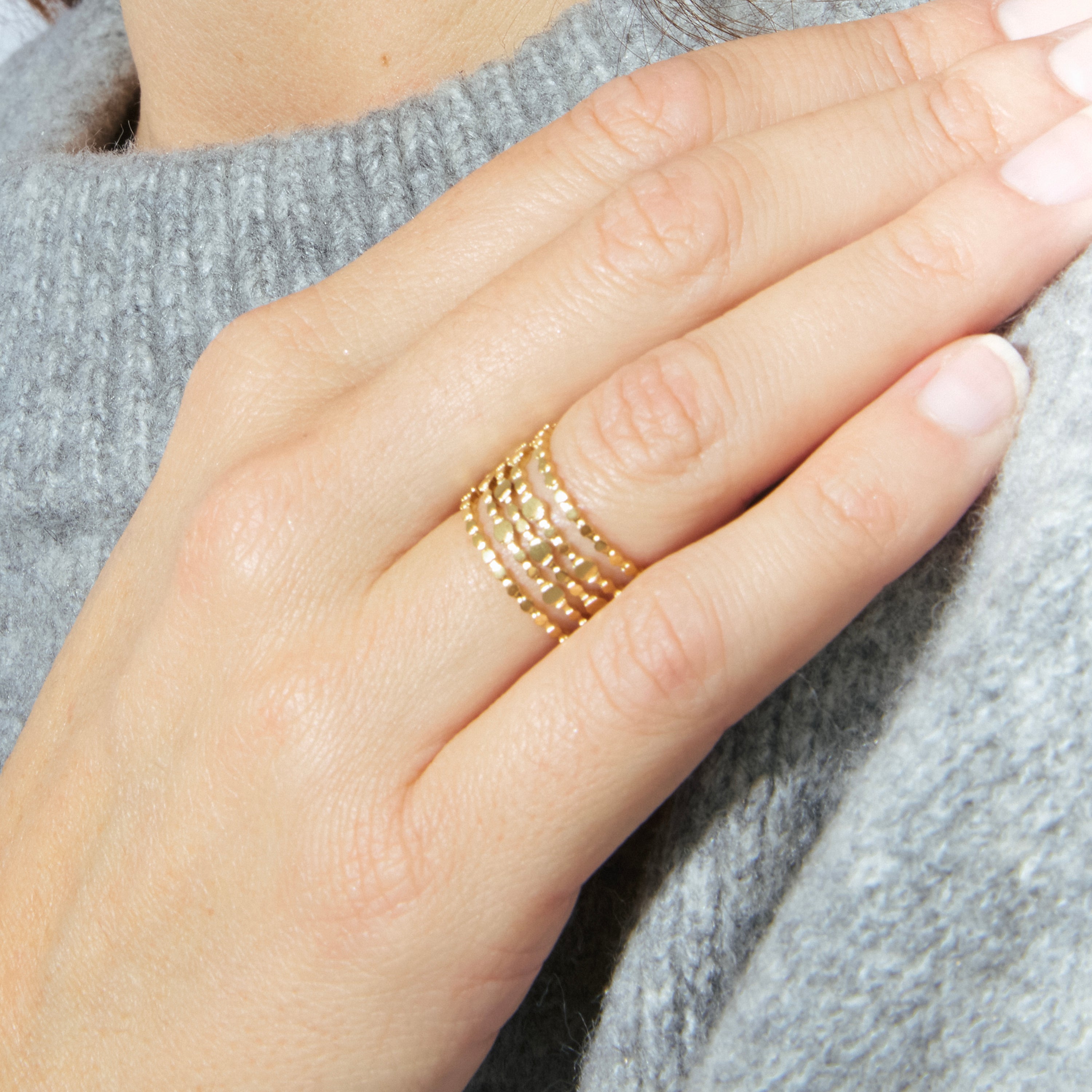 Bague finition en or jaune 18K - Zaie