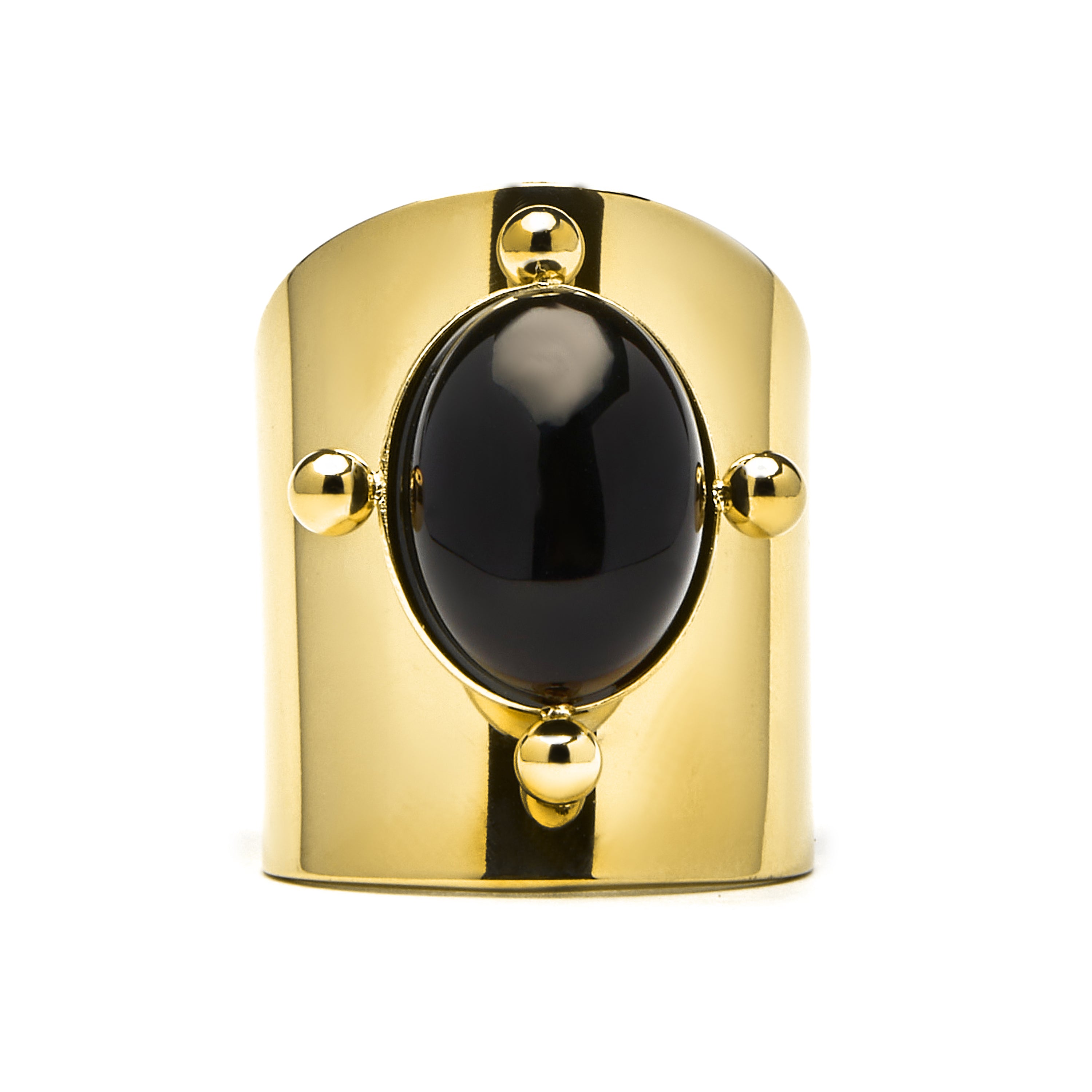 Onyxring mit 18K Gelbgold-Finish - Rhumo