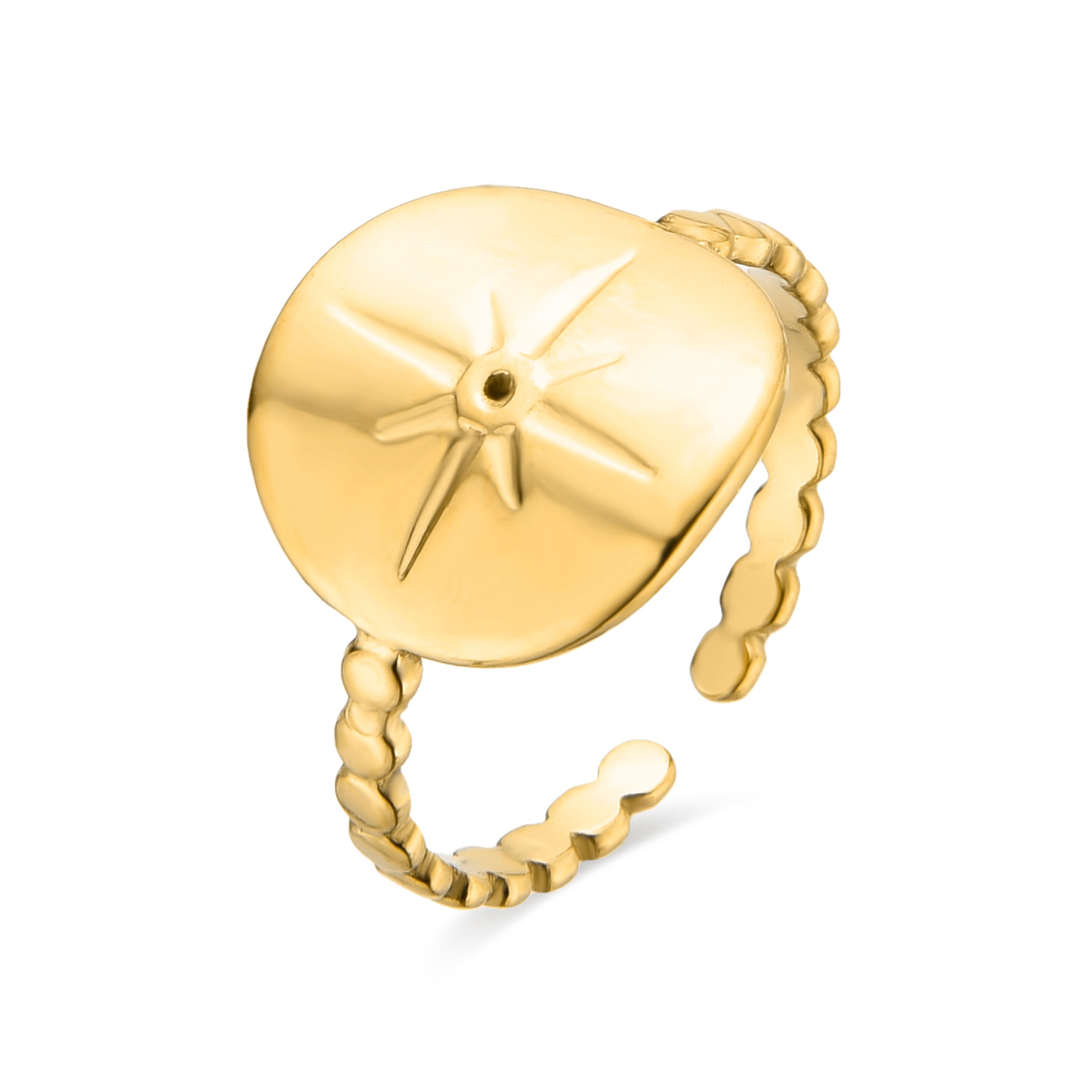 Brilliant Cubic Zirconia Ring finished in 18K Yellow Gold - Leri