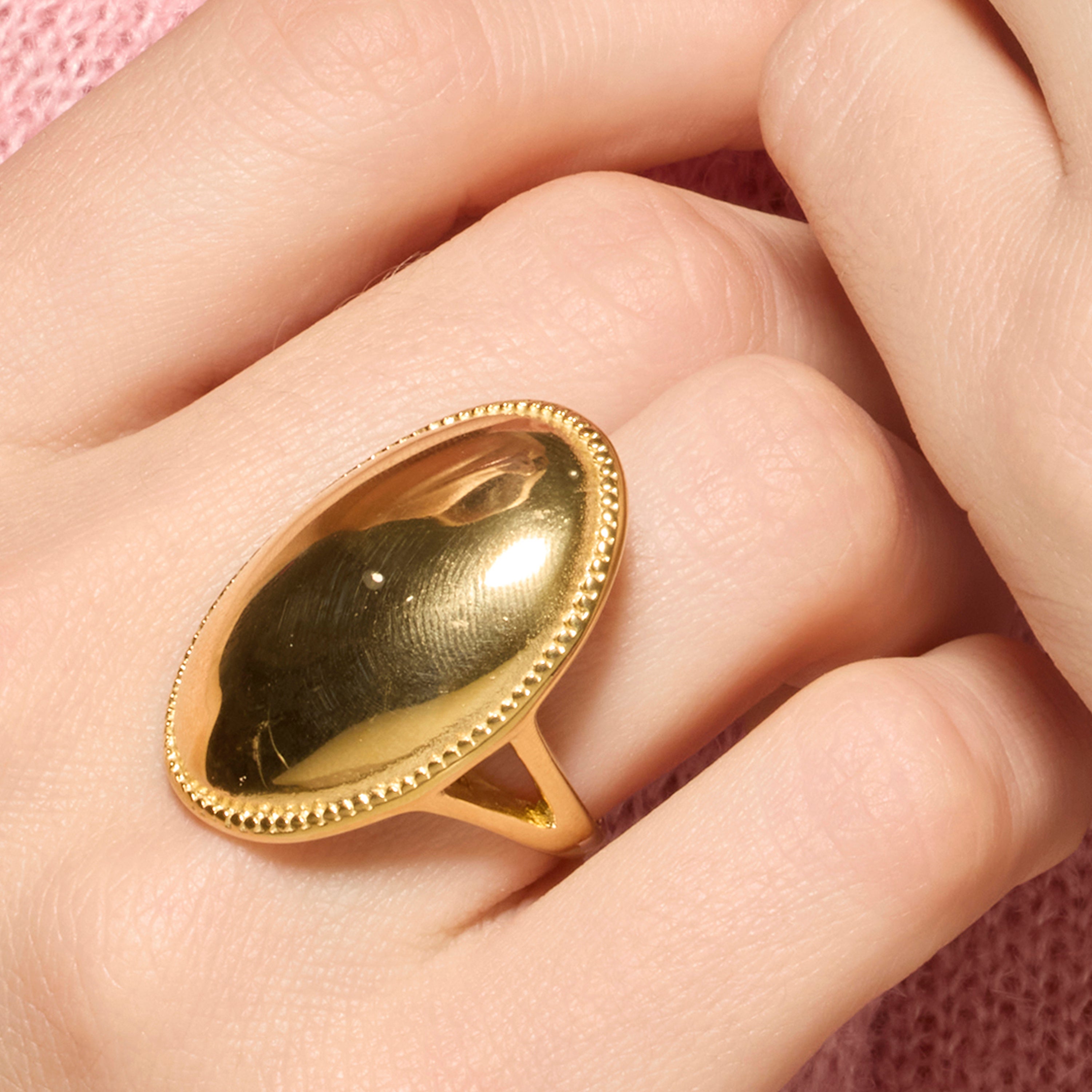 18k Gelbgold-Finish Ring - Sung