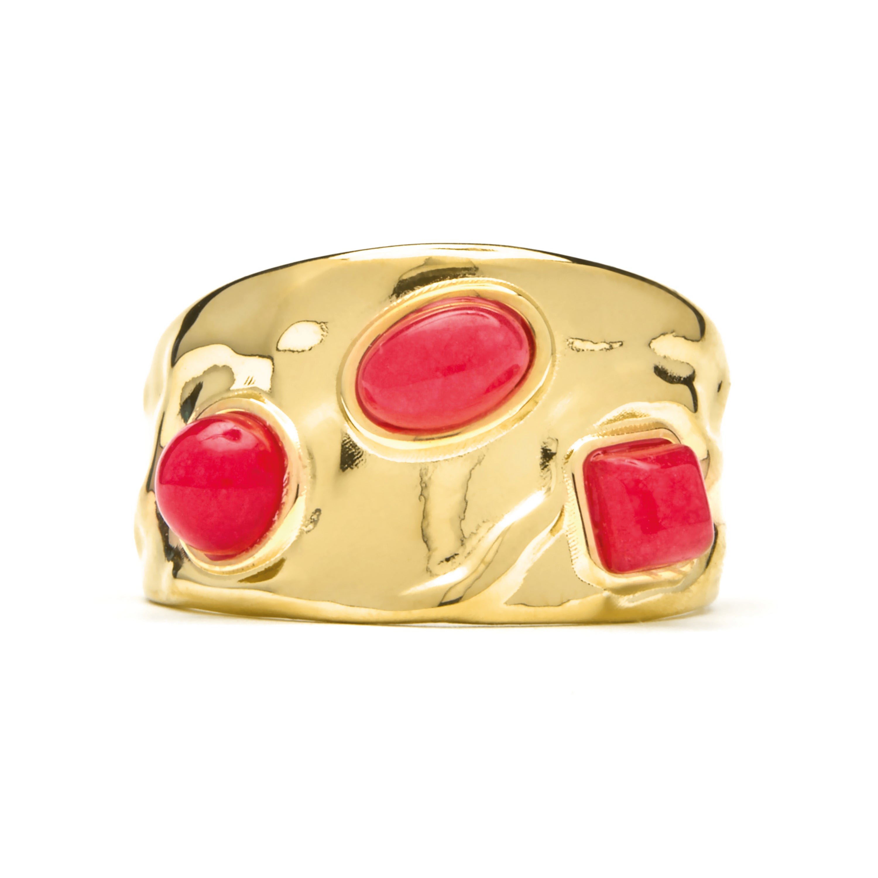 Anello finito in oro giallo 18k e Corallo - Rekbas
