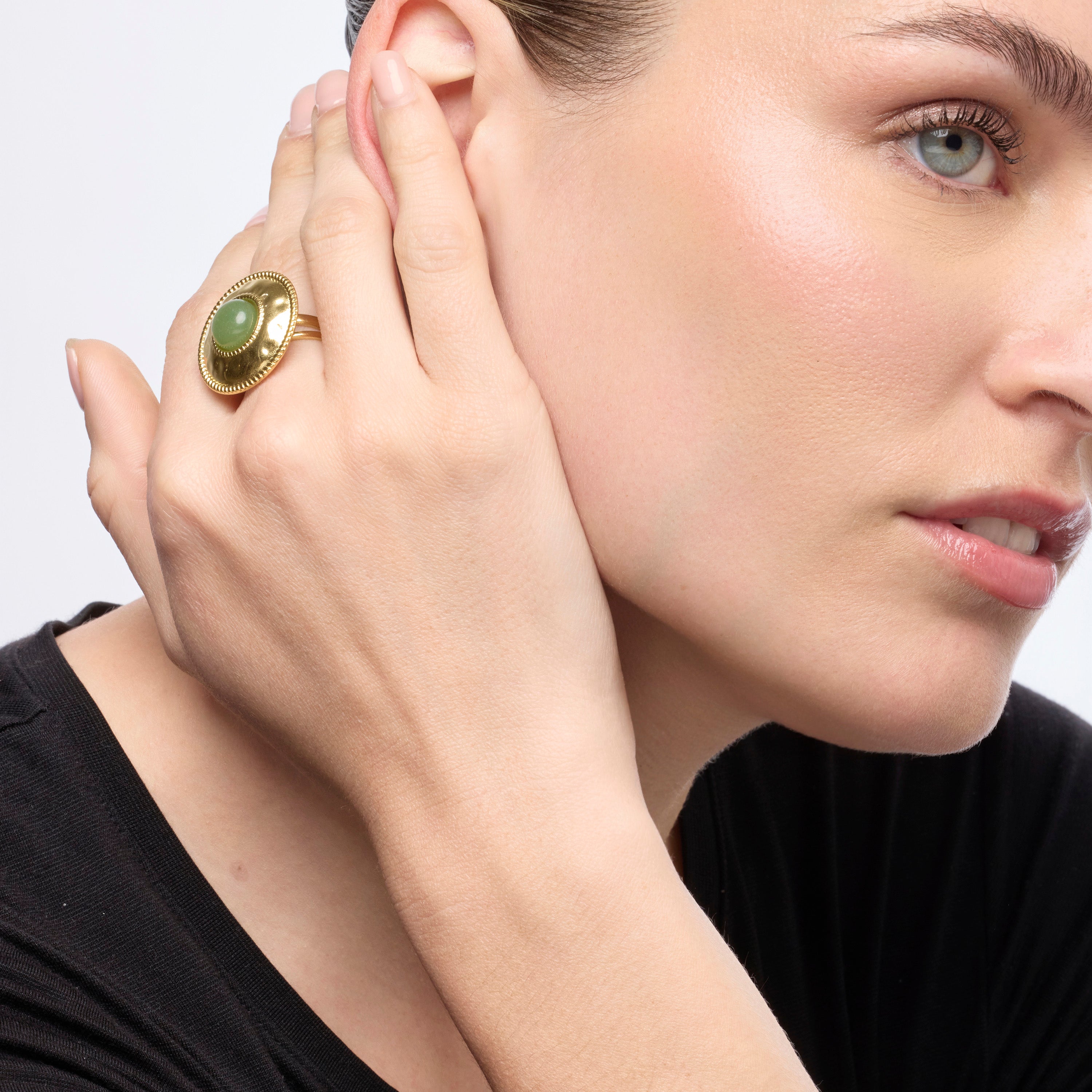 Anello finitura oro giallo 18k e Turchese - Tezo