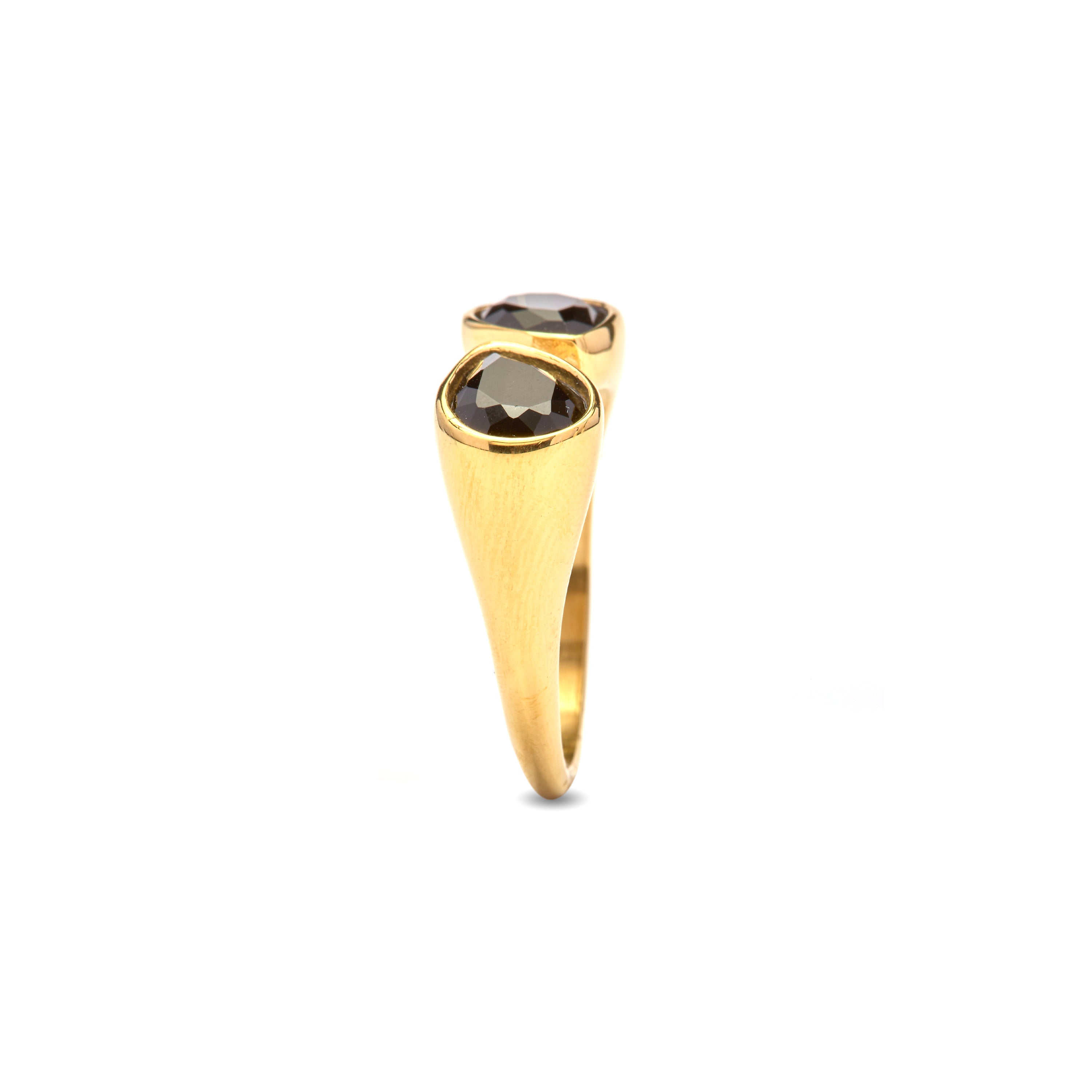 18k Gelbgold-Finish Ring und Hydrothermaler Onyx-Quarz - Hasein