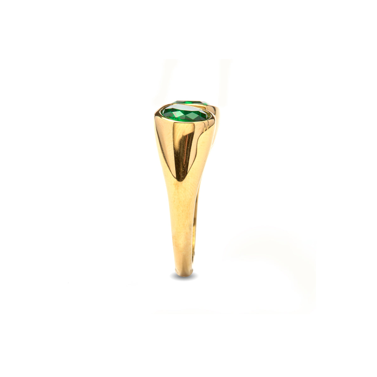 18k Gelbgold-Finish Ring und Grüner Paraiba Hydrothermal Quarz - Schiene