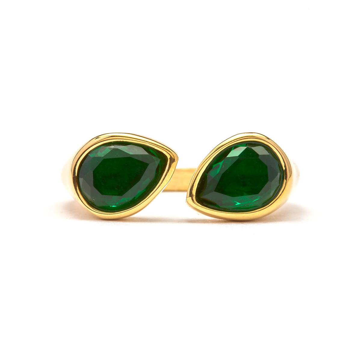 18k Gelbgold-Finish Ring und Grüner Paraiba Hydrothermal Quarz - Schiene