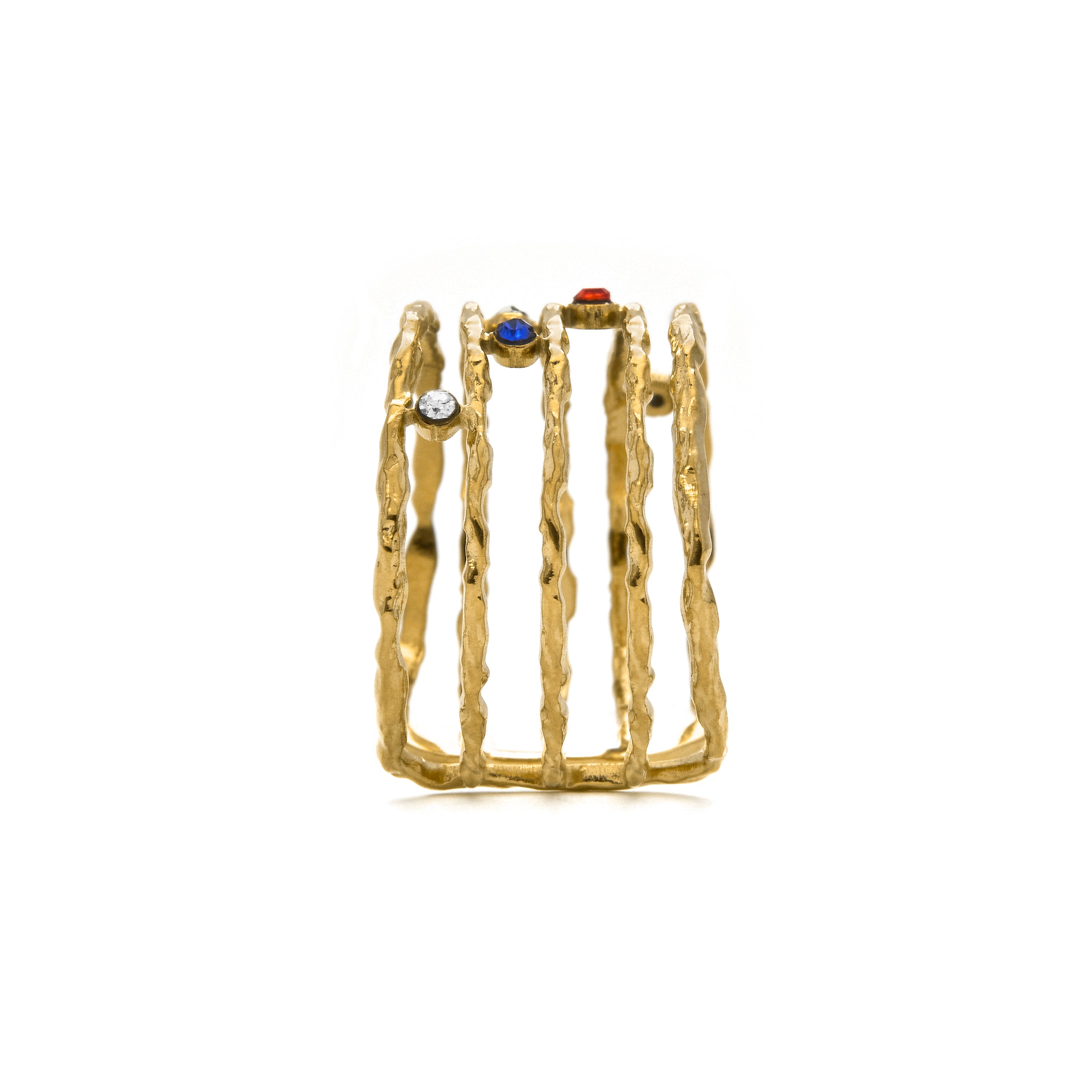 Anillo de Circonita Multicolor acabado en oro amarillo 18k - Copply