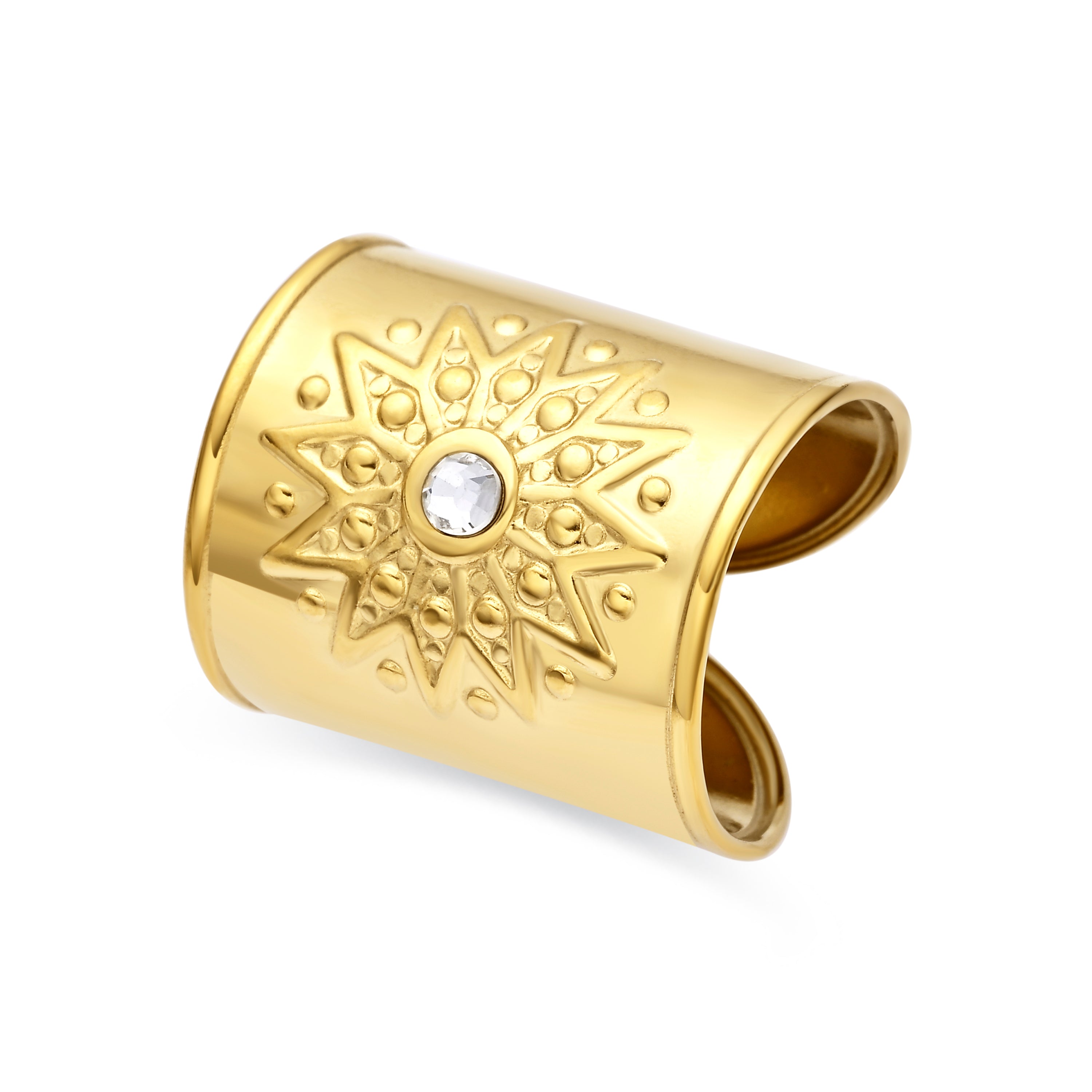 Anello di Zirconia Brillante finitura in oro giallo 18k - Himbba