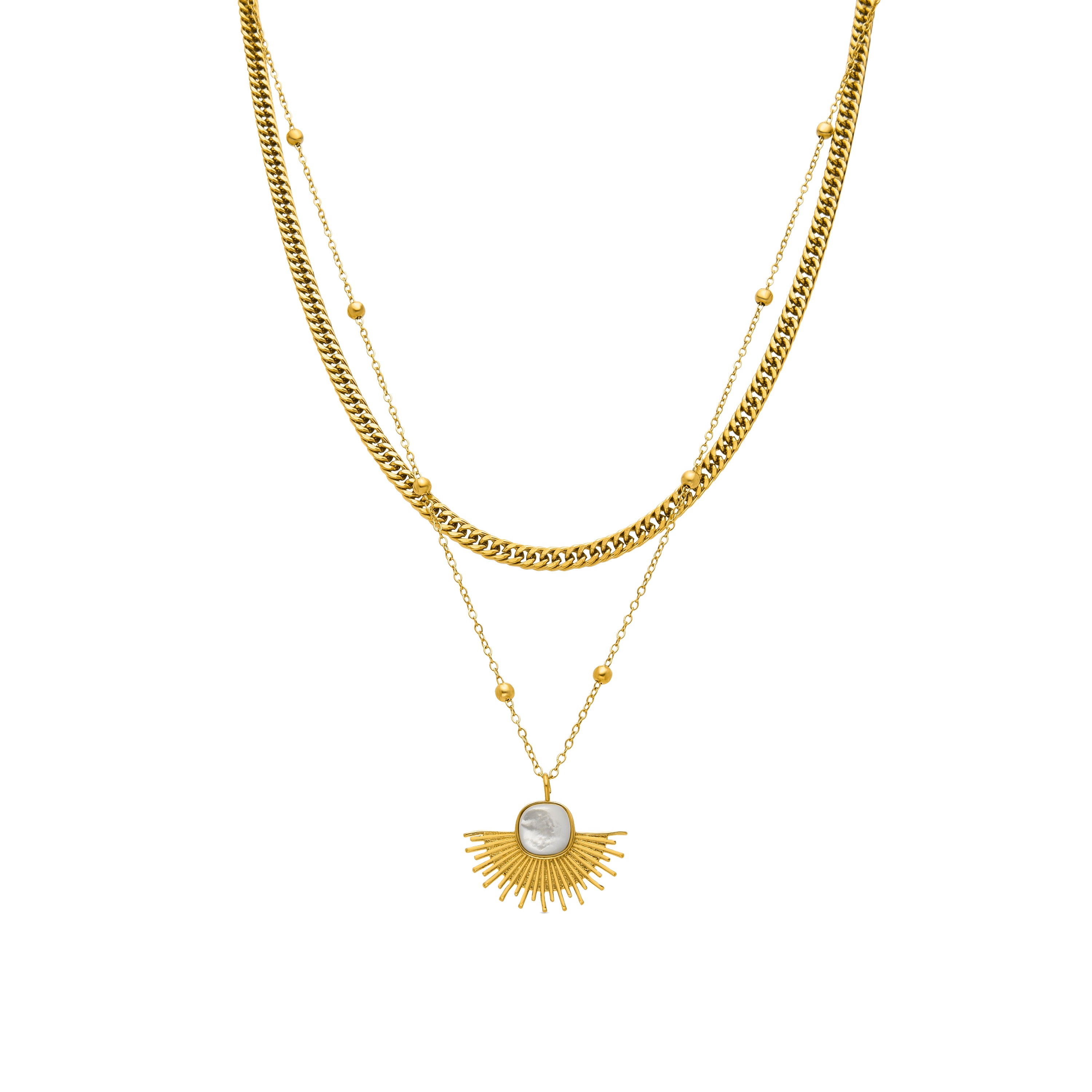 Sycu necklace 18k yellow gold finish