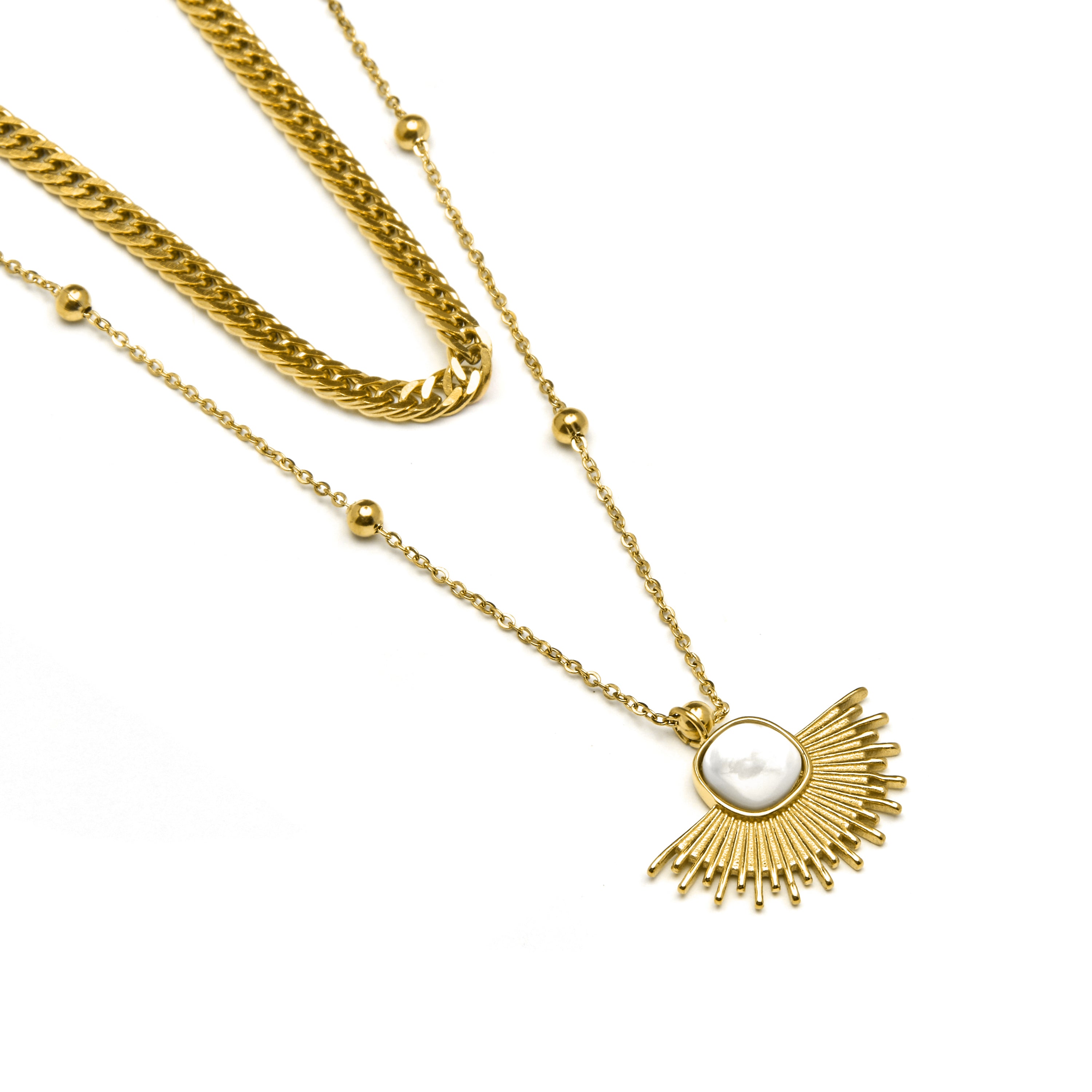 Sycu necklace 18k yellow gold finish