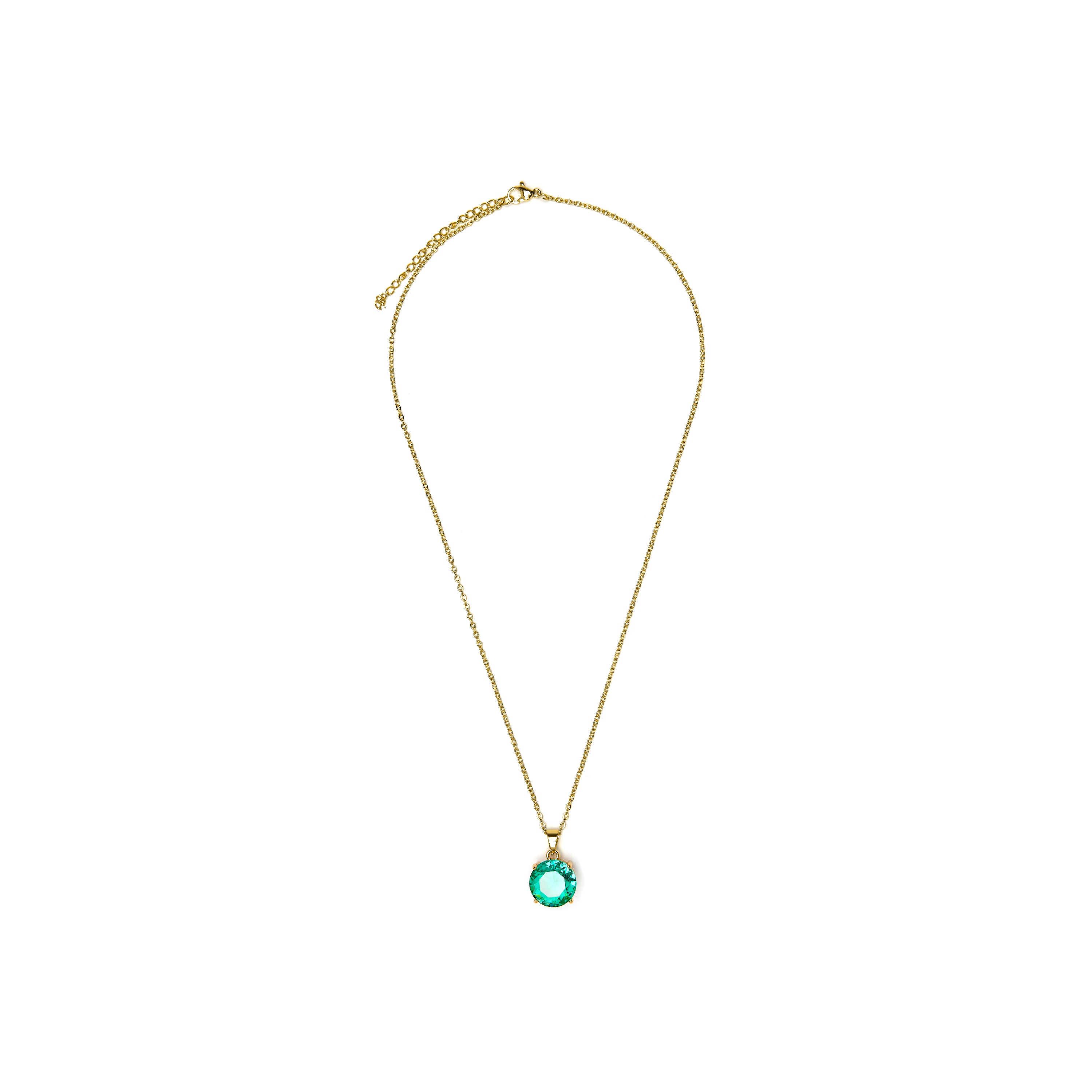 Colar com Quartzo Hidrotermal Verde Paraíba acabamento em ouro amarelo 18k - Amkru