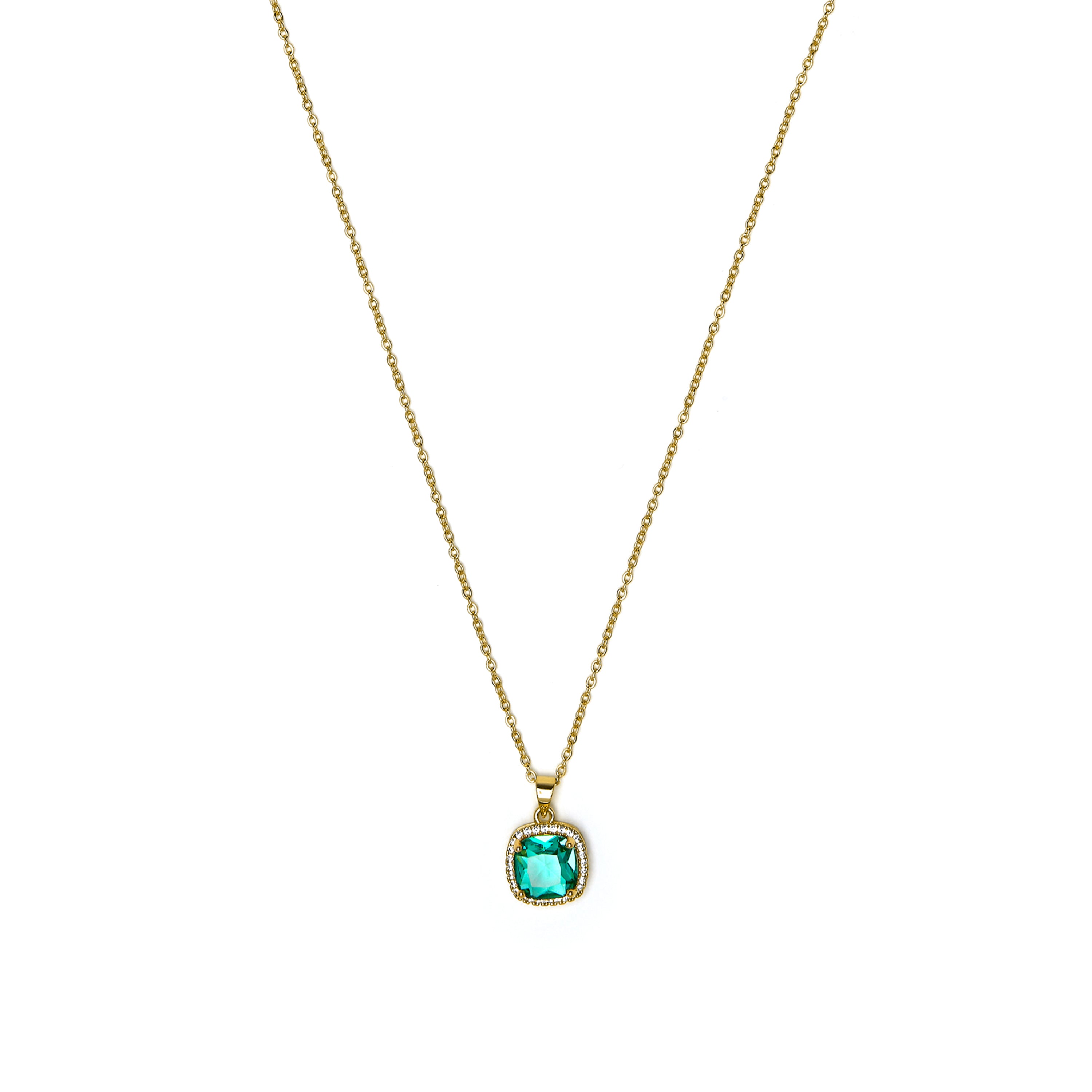 Collana con Quarzo Idrotermale Verde Paraiba finitura oro giallo 18k - Kada