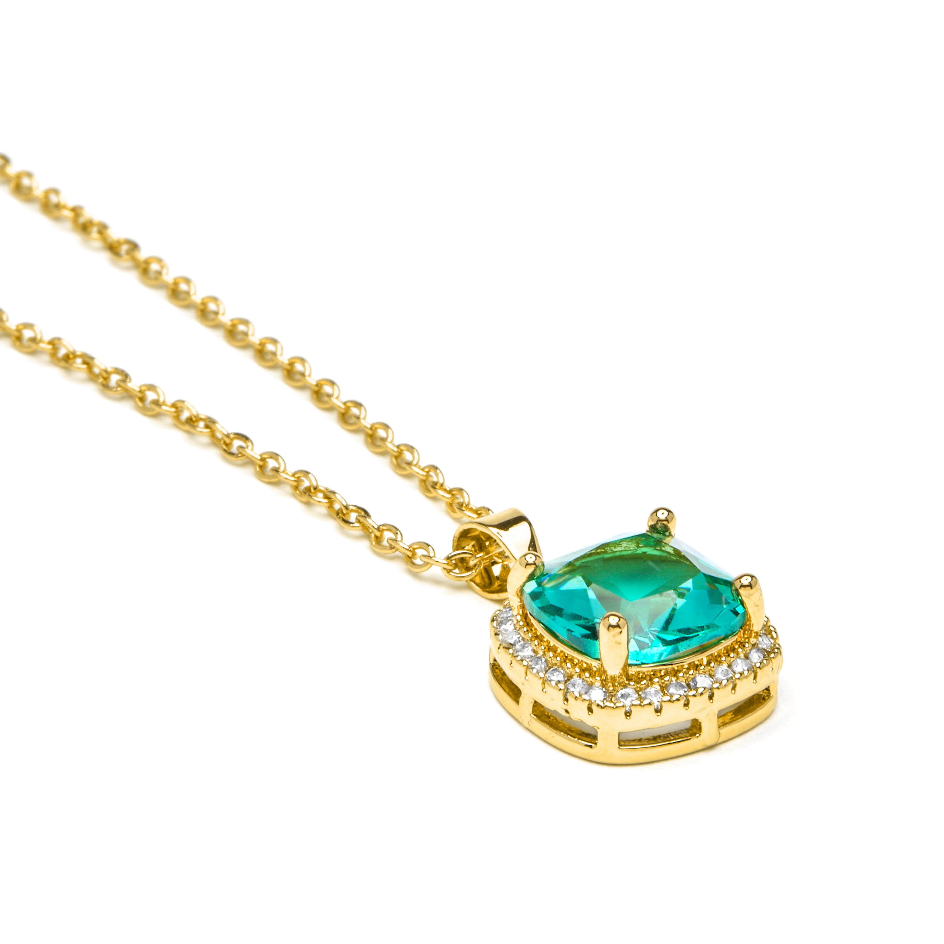 Collana con Quarzo Idrotermale Verde Paraiba finitura oro giallo 18k - Kada